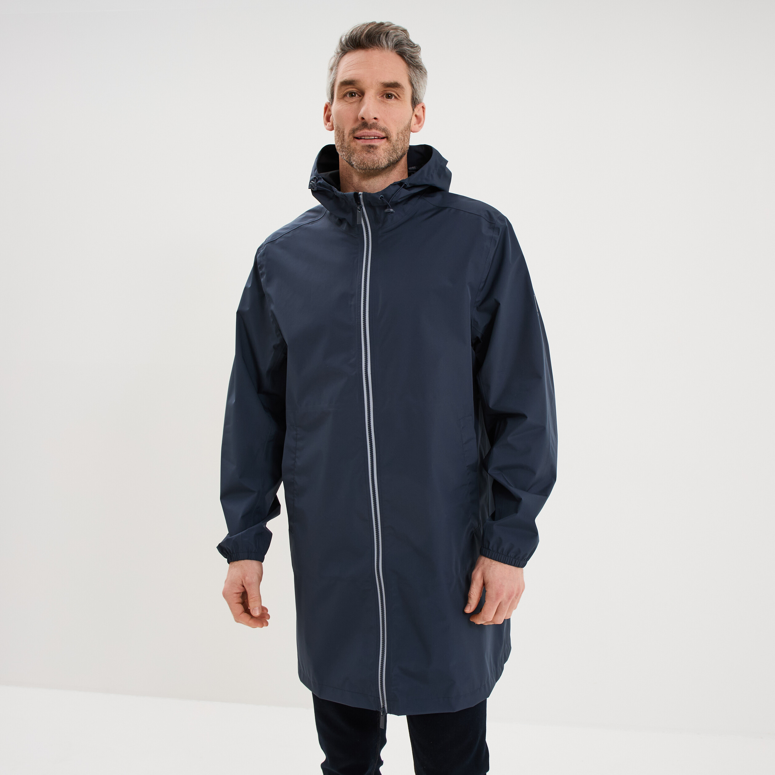Parka imperm&eacute;able coupe-vent &agrave; capuche gris fonc&eacute; homme