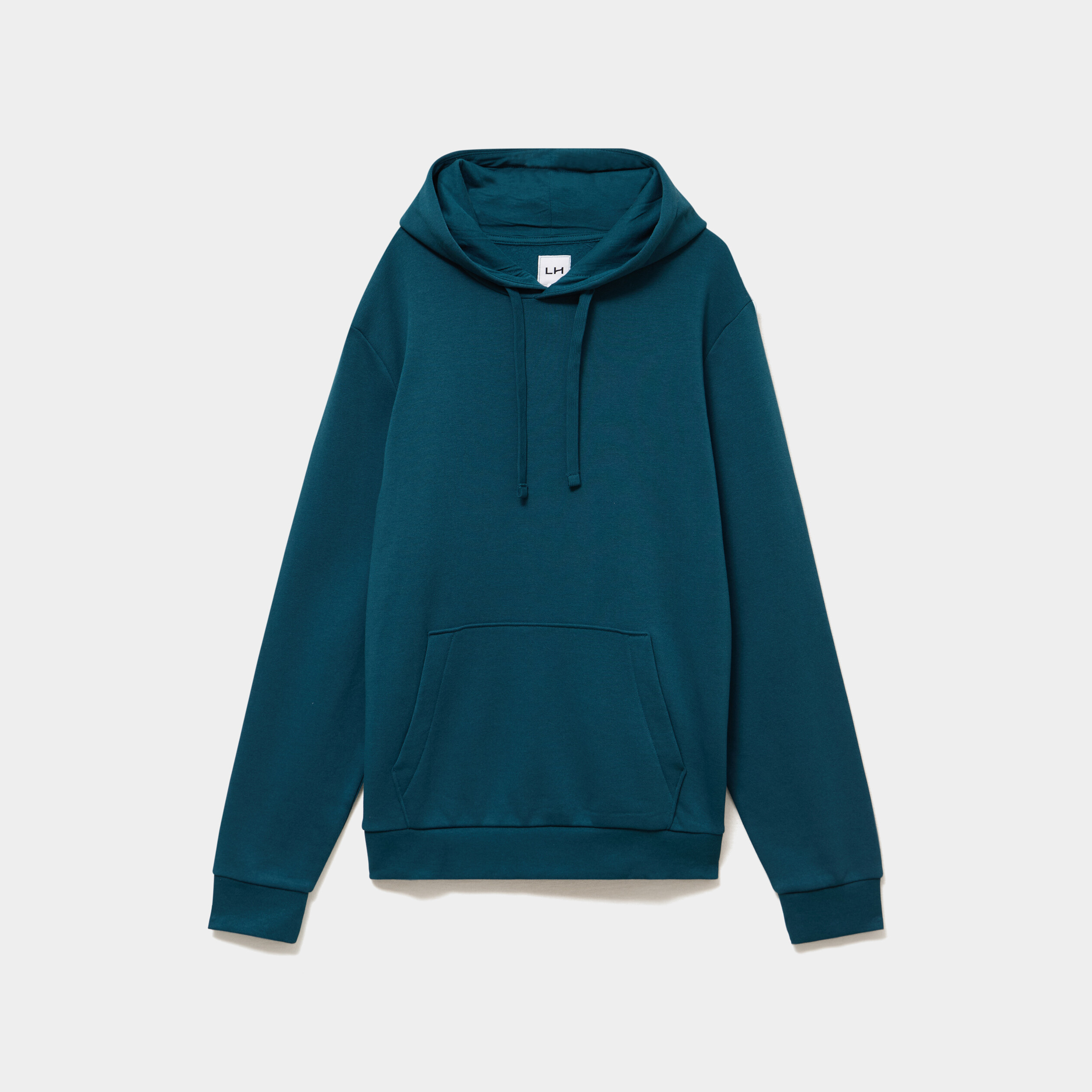 Sweat molleton &agrave; capuche hoodie bleu canard homme