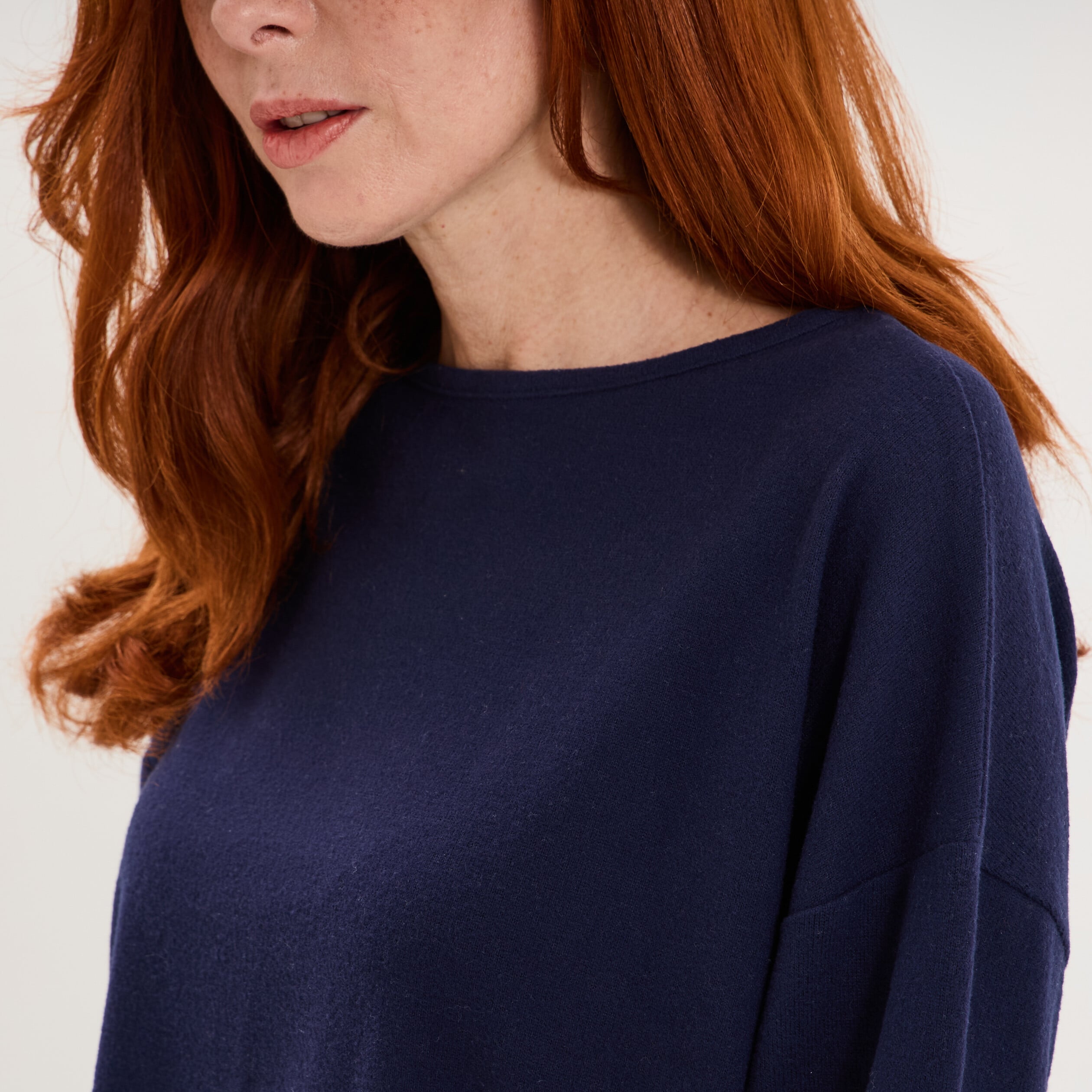 Pyjama pantalon manches longues bleu marine femme