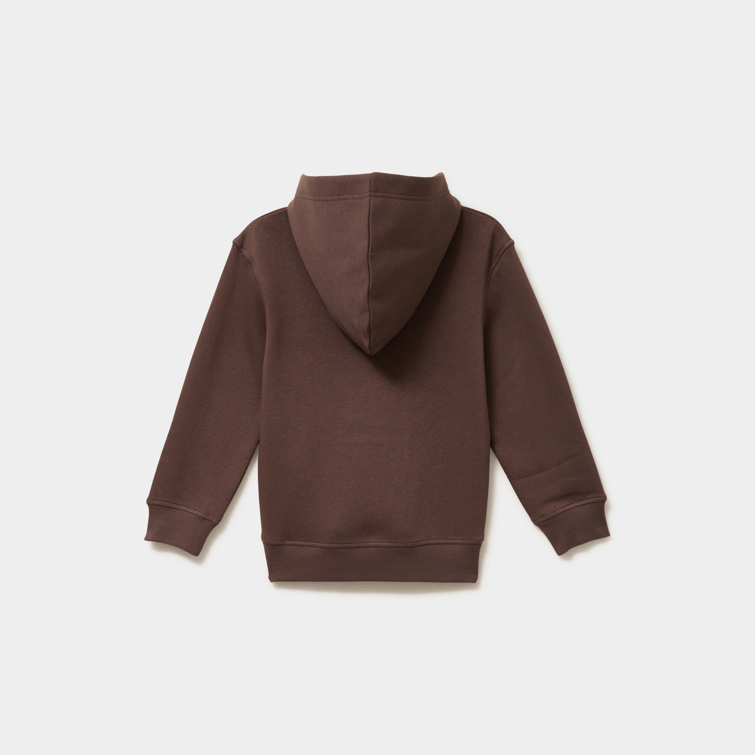 Sweat hoodie 1 poche capuche marron fonc&eacute; gar&ccedil;on