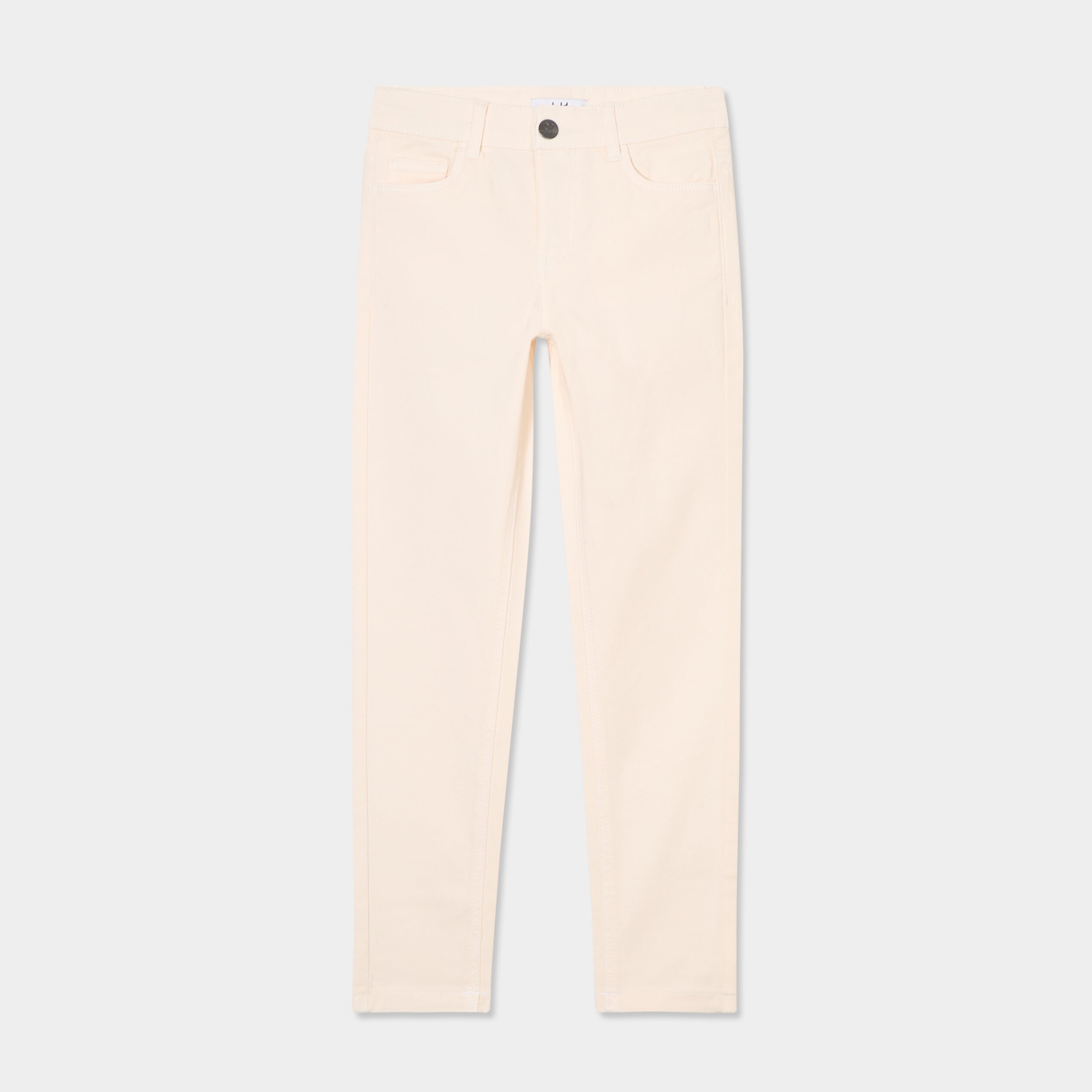 Pantalon skinny 5 poches coton creme fille