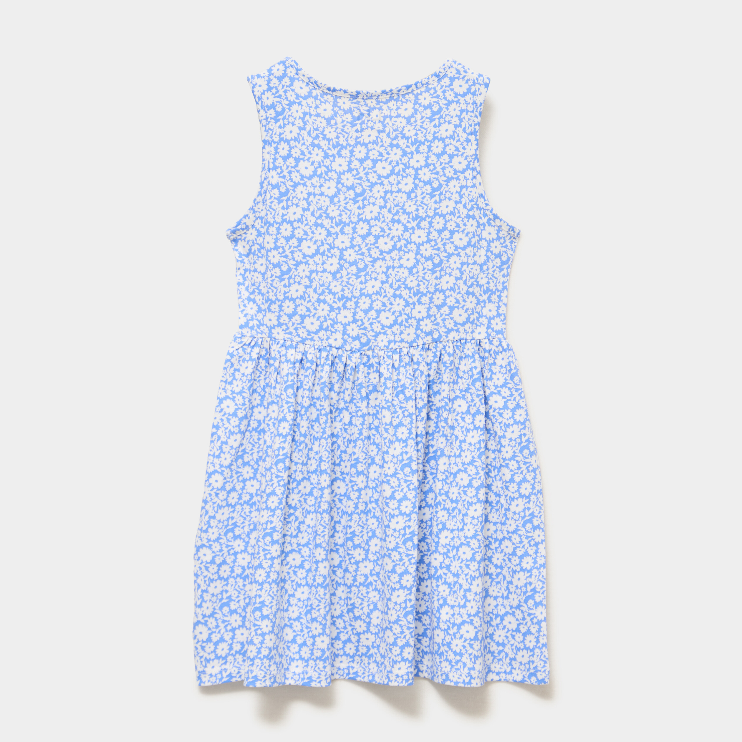 Robe patineuse sans manches coton bleu fille