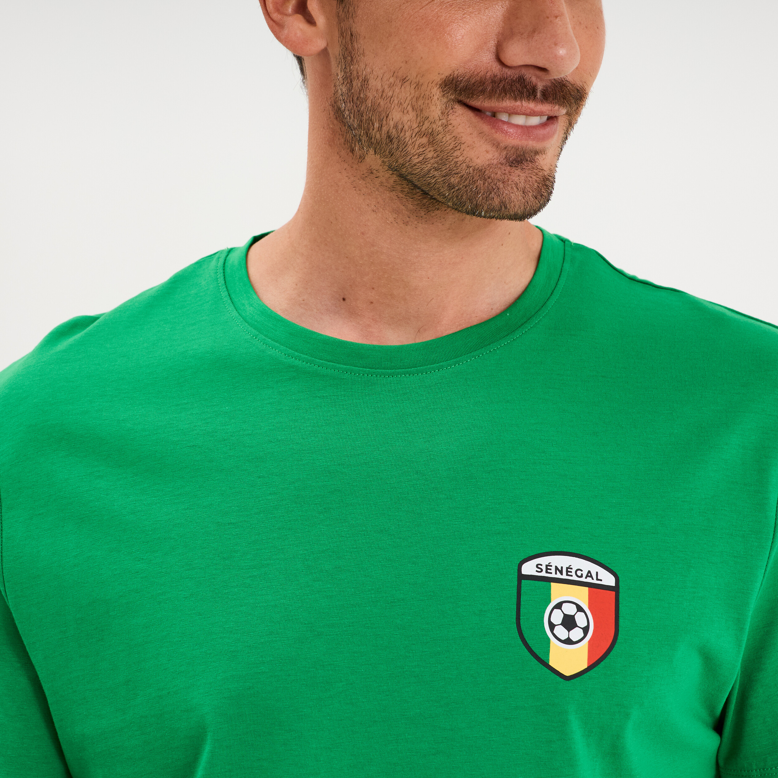 T-shirt maillot de football S&eacute;n&eacute;gal vert menthe mixte