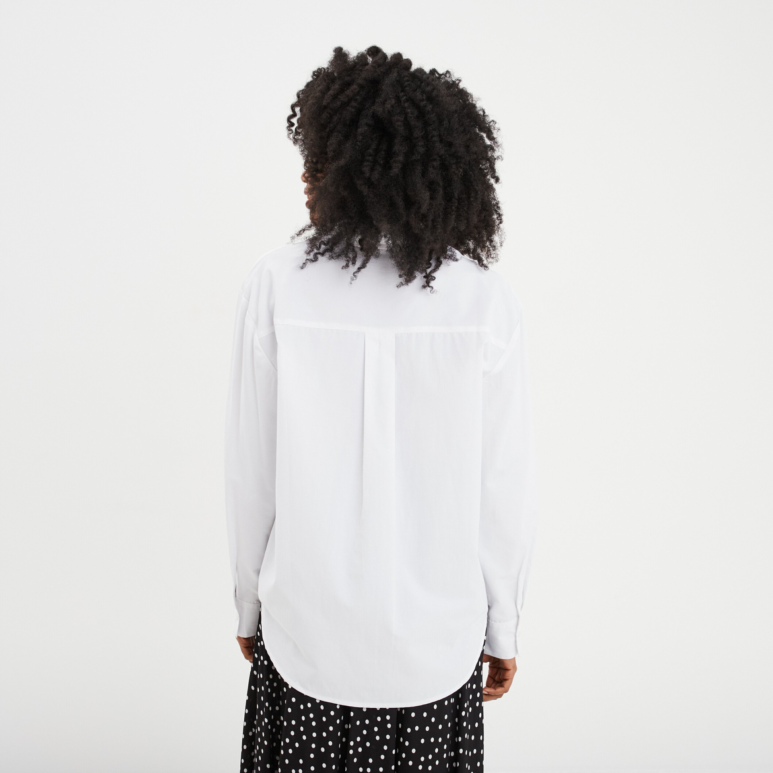 chemise oversize popeline de coton blanc femme Chemise oversize popeline de coton blanc femme