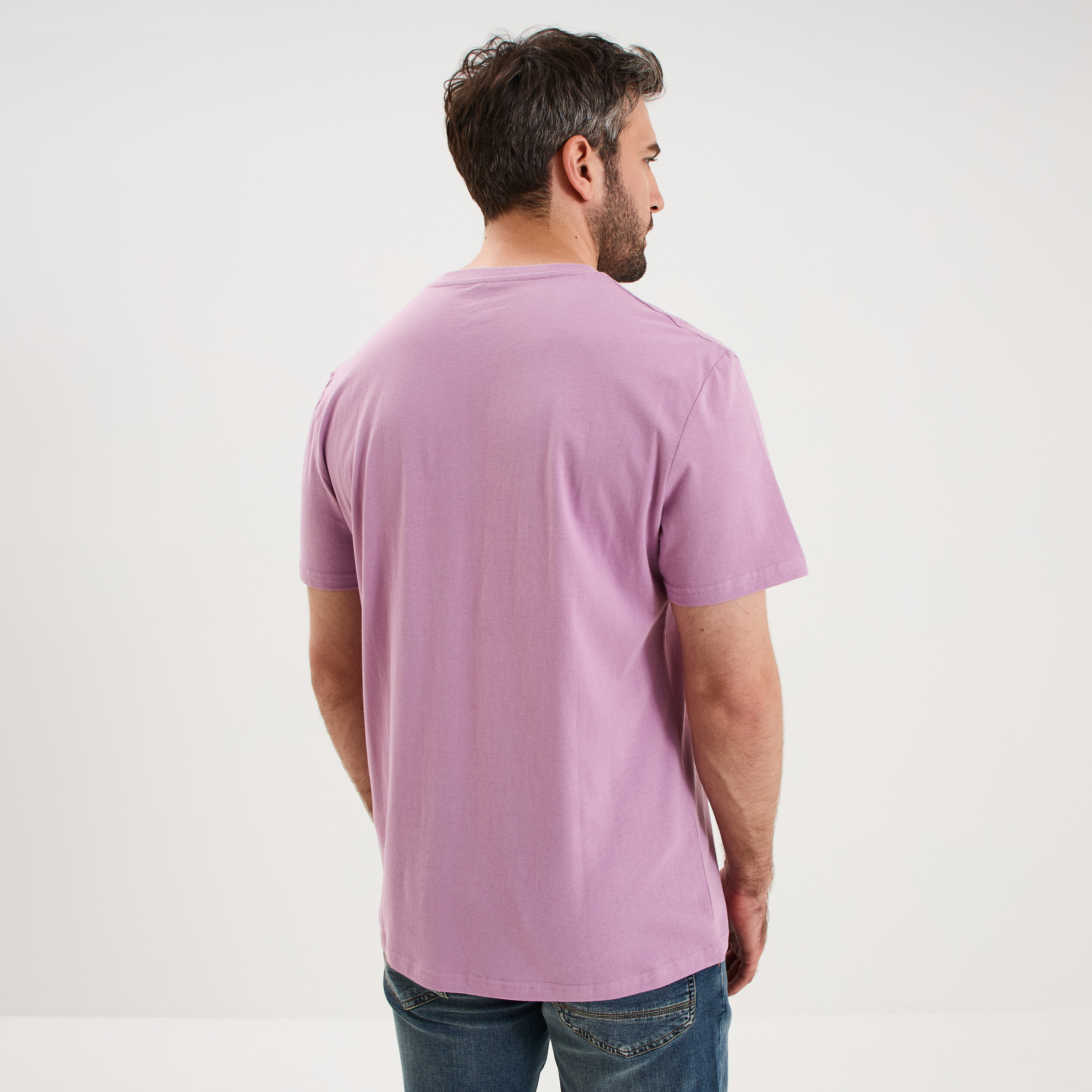 T-shirt droit en coton manches courtes parme homme