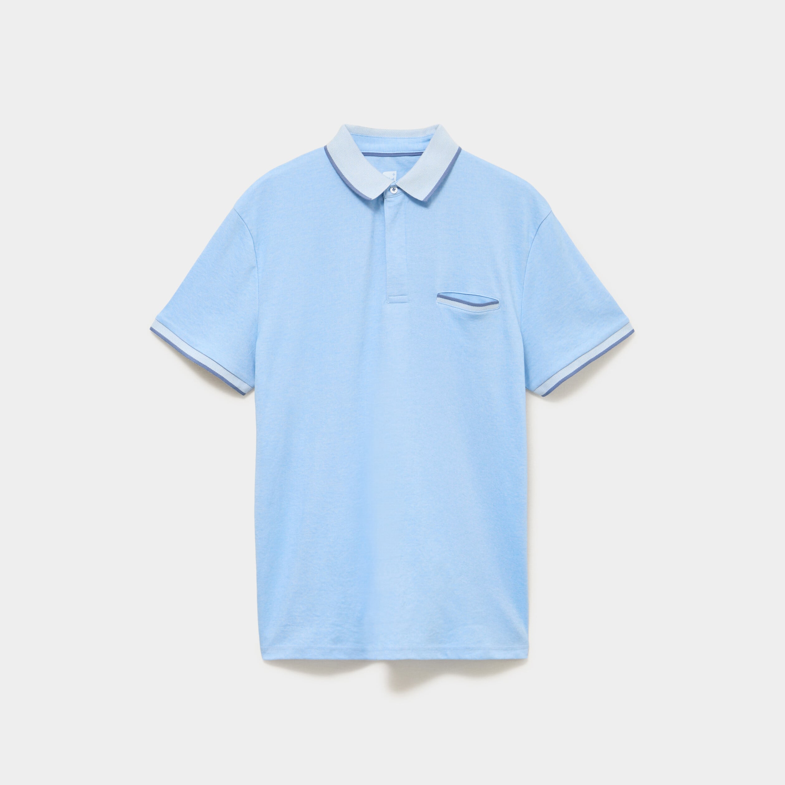 Polo manches courtes coupe droite bleu homme