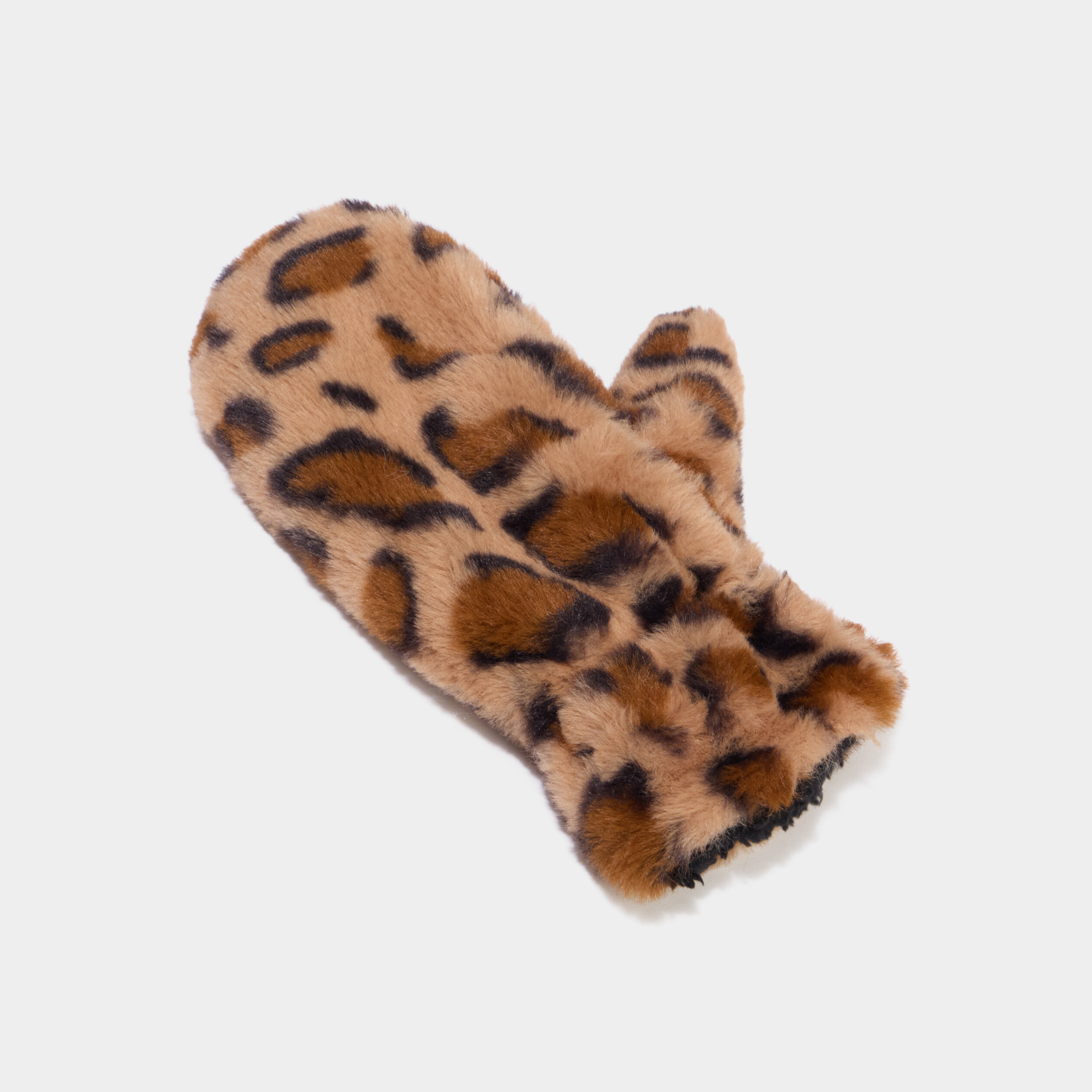 Mouffles fausse fourrure sable fille