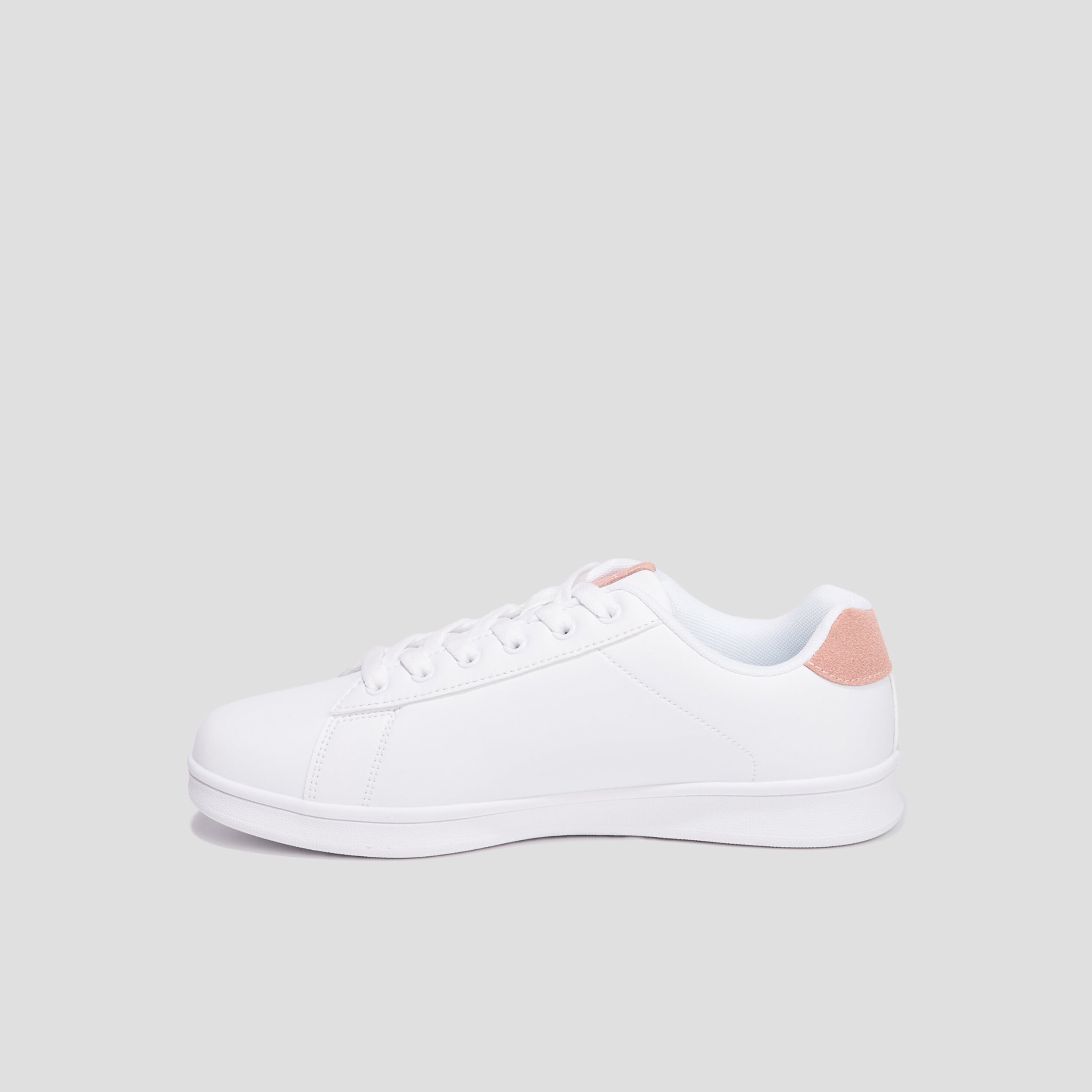Tennis basses &agrave; lacets bout rond rose femme