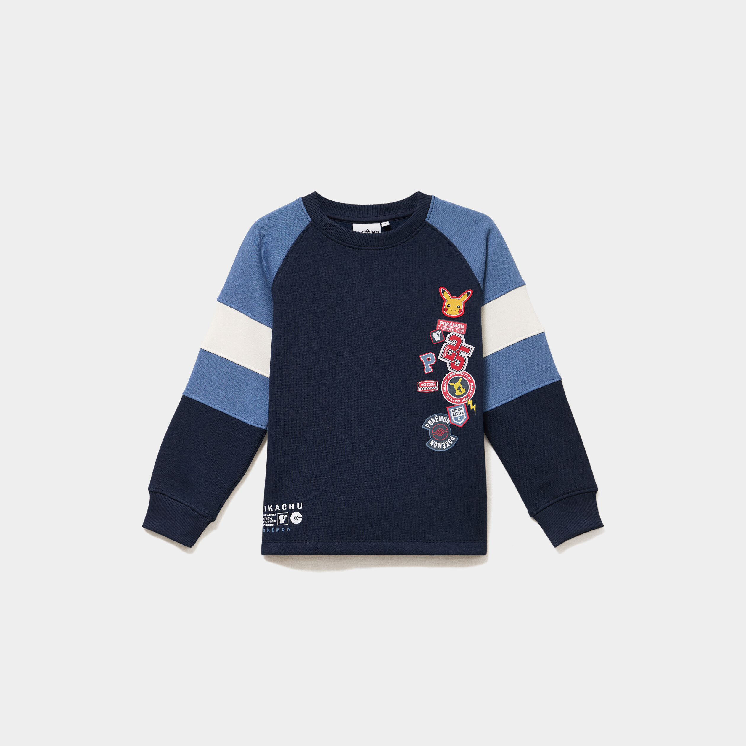 Sweat col rond manches longues Pok&eacute;mon bleu marine gar&ccedil;on