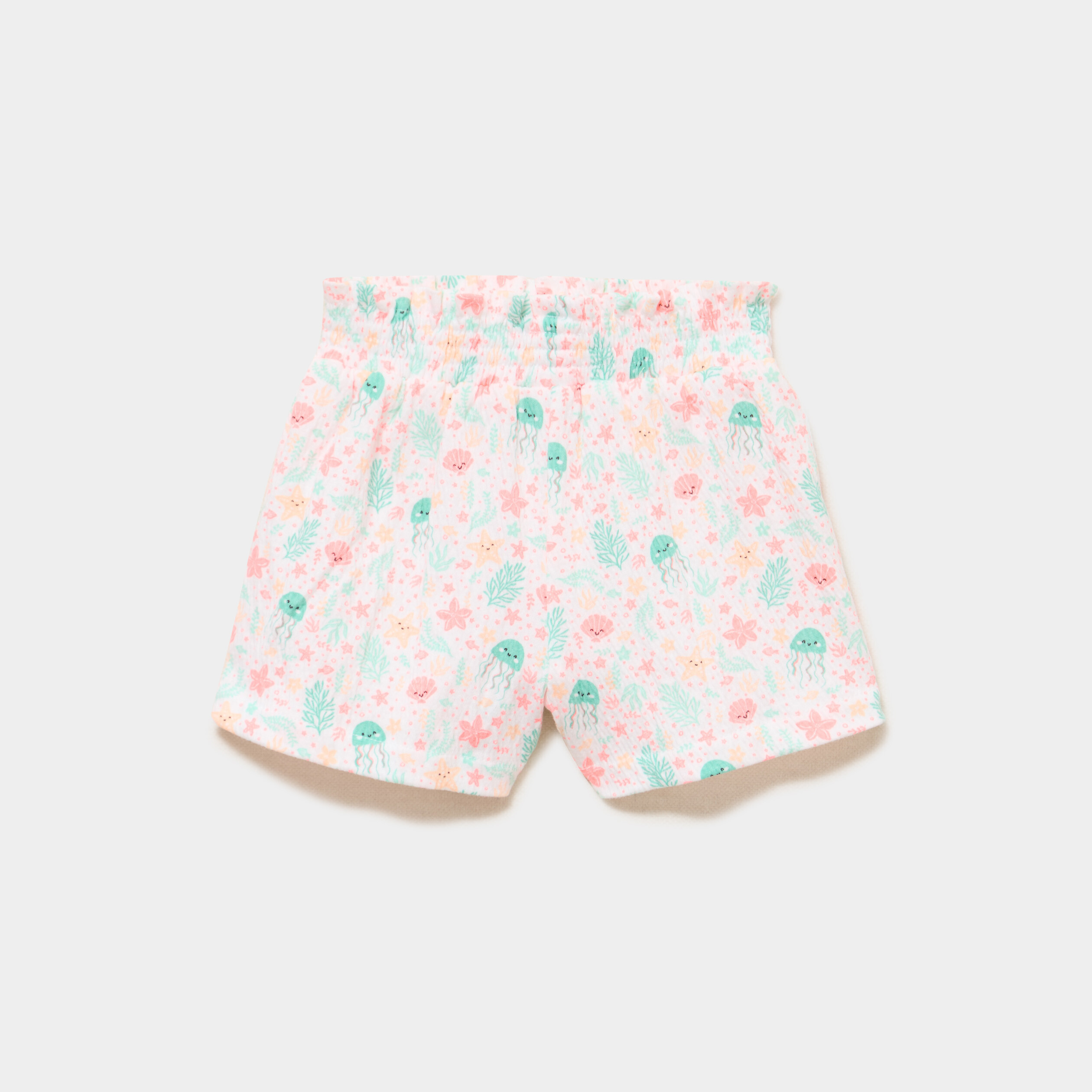 Lot 2 shorts tailles &eacute;lastiqu&eacute;es blanc b&eacute;b&eacute; fille