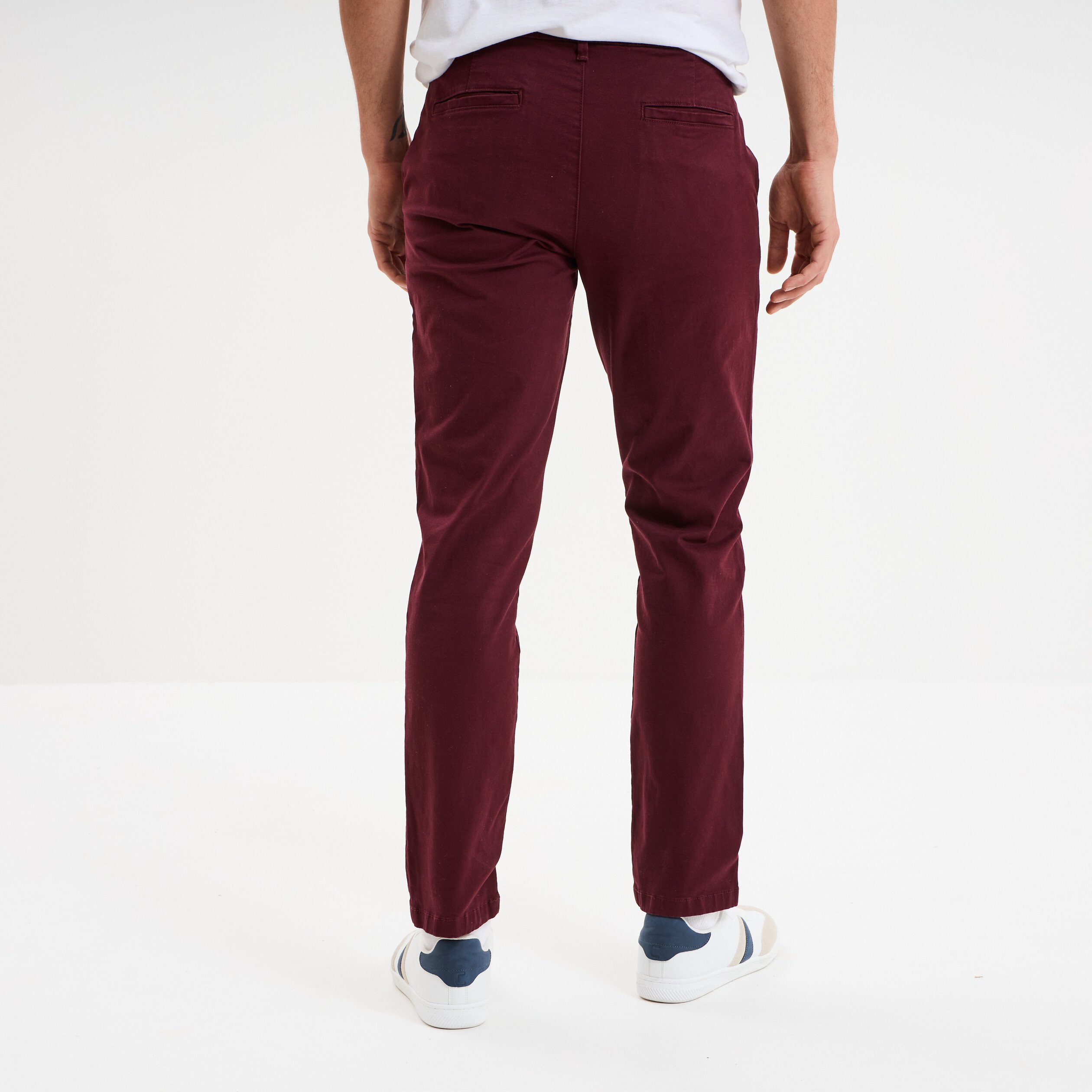 pantalon chino droit stretch violet fonce homme Pantalon chino droit stretch violet foncé homme