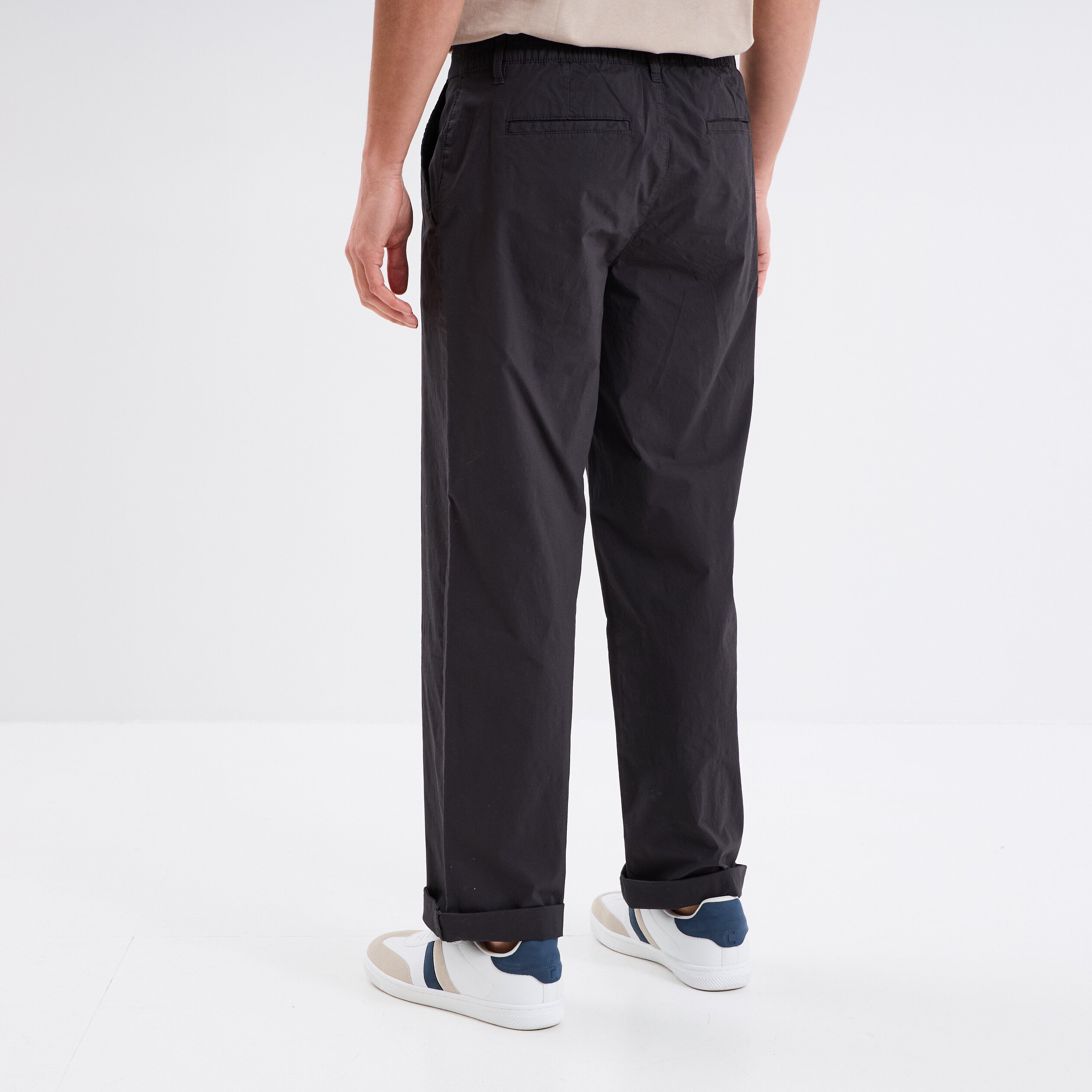 pantalon chino relax coton gris fonce homme Pantalon chino relax coton gris foncé homme