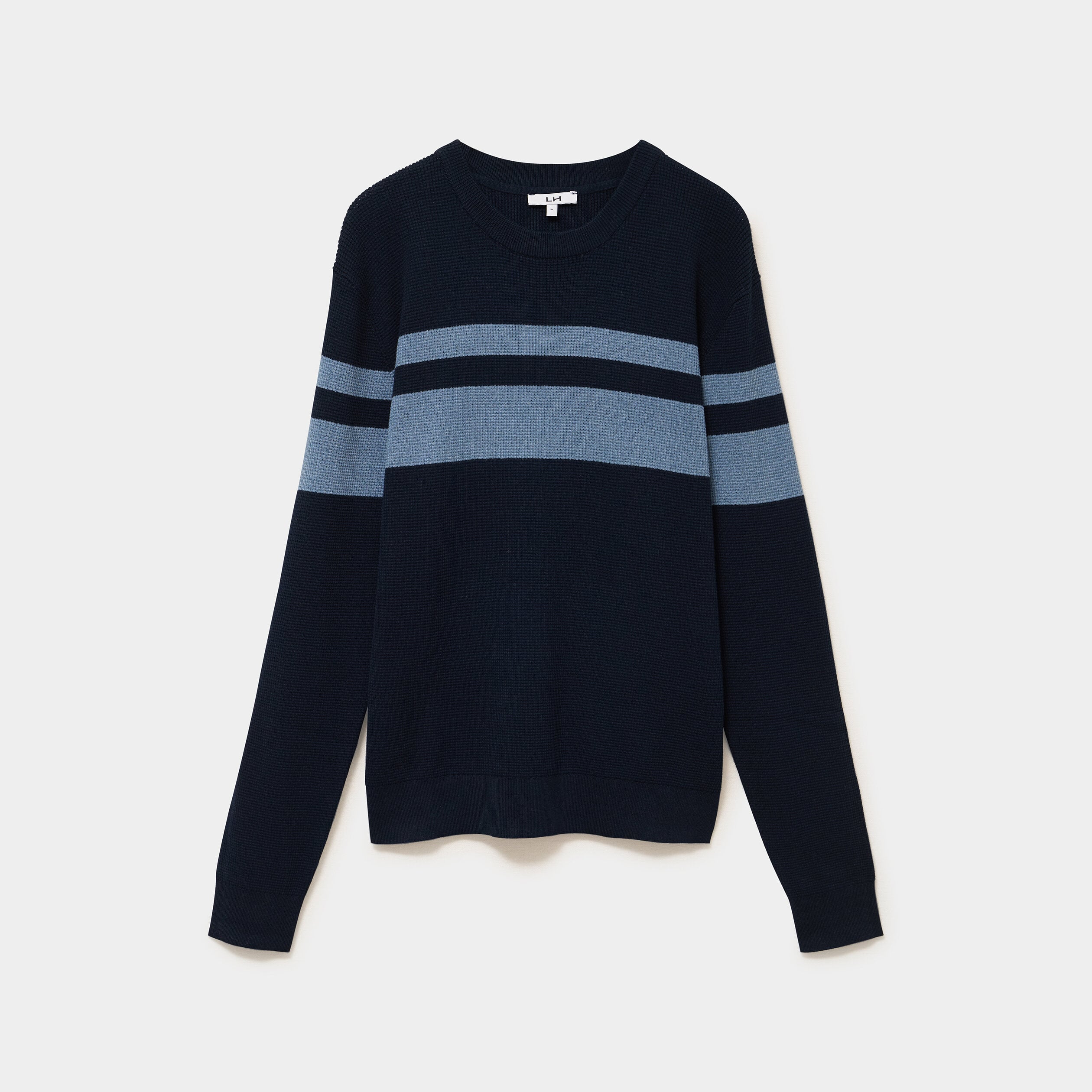 Pull manches longues bleu marine homme