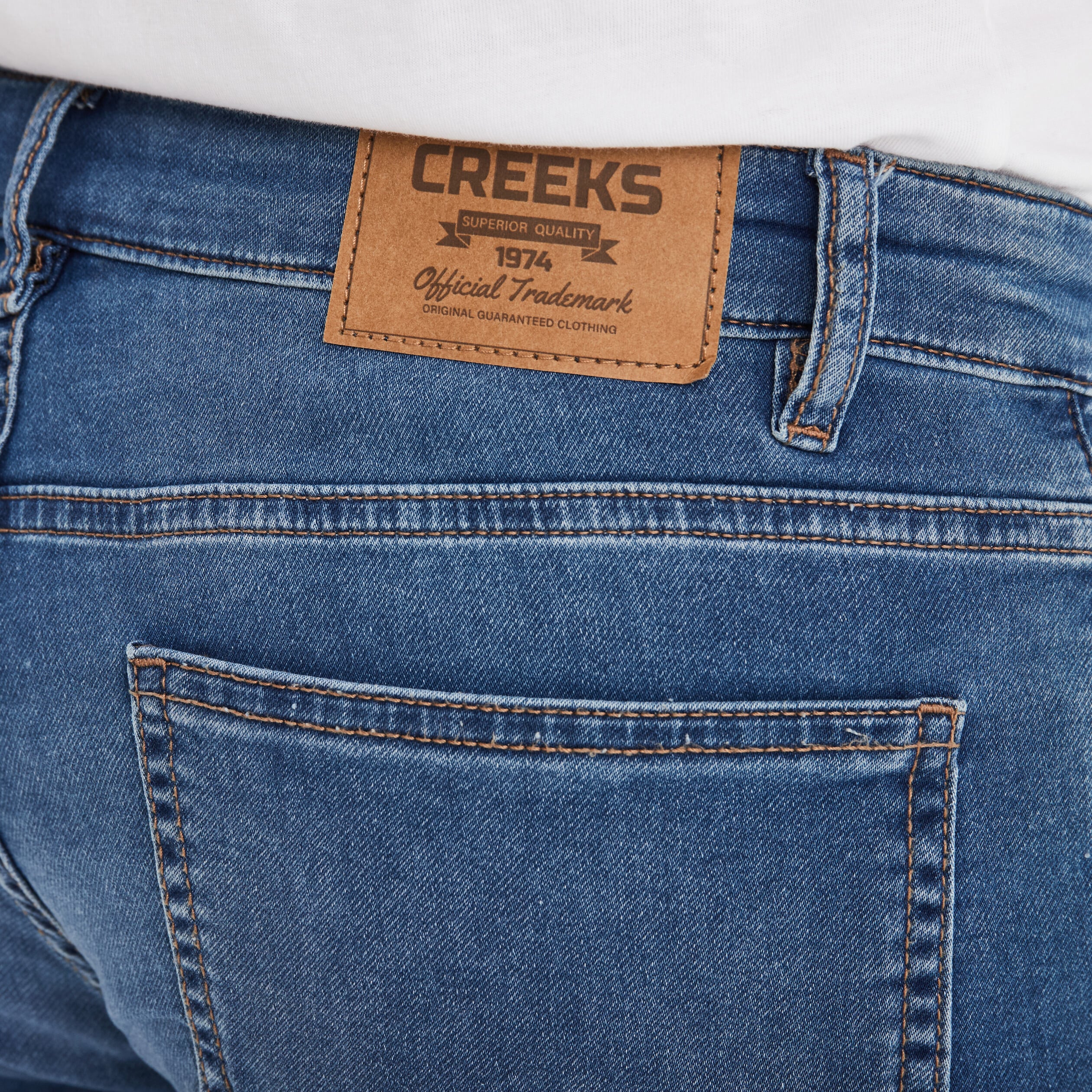 Jean stretch coupe regular denim stone homme