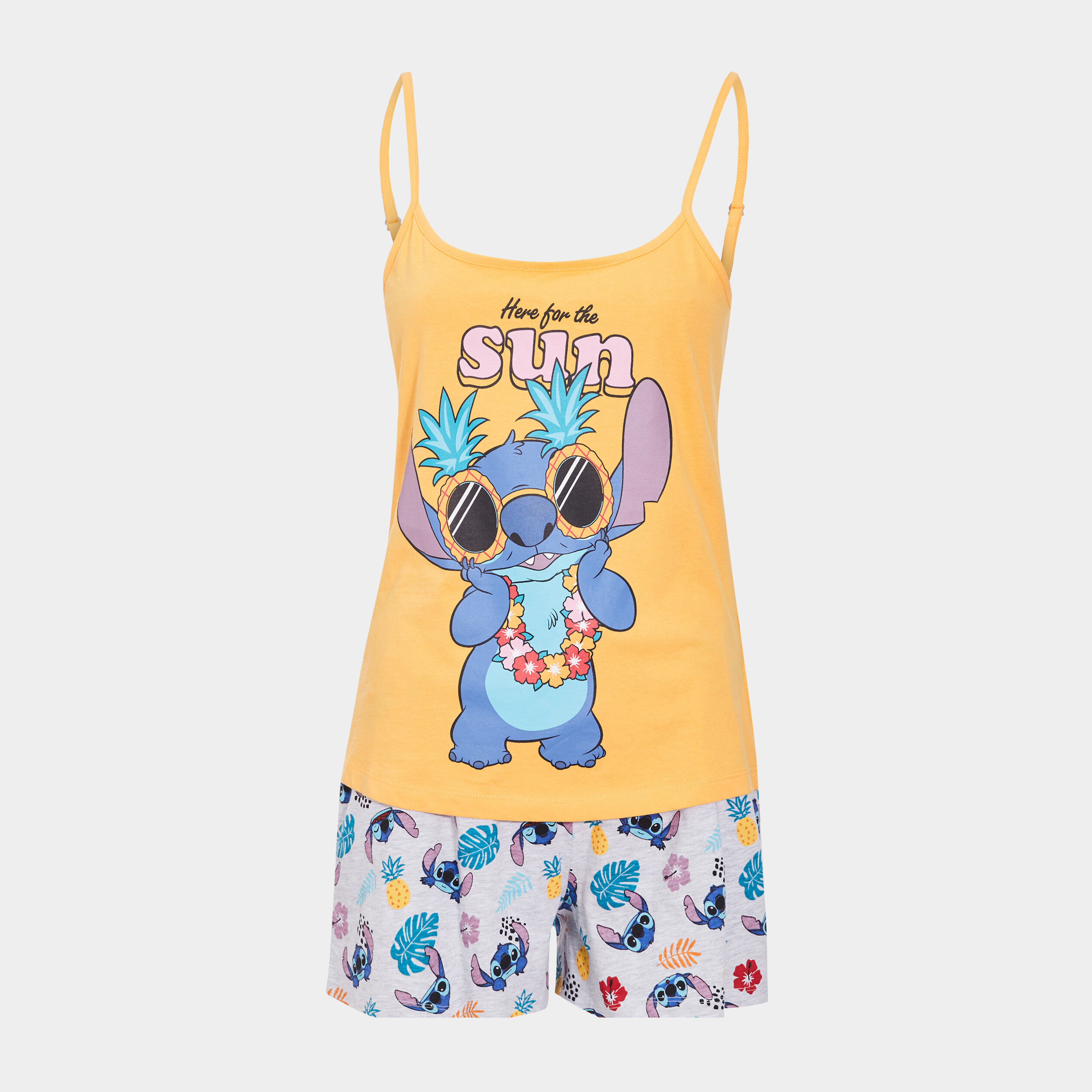 Ensemble pyjama 2 pièces Lilo et Stitch orange fluo fille