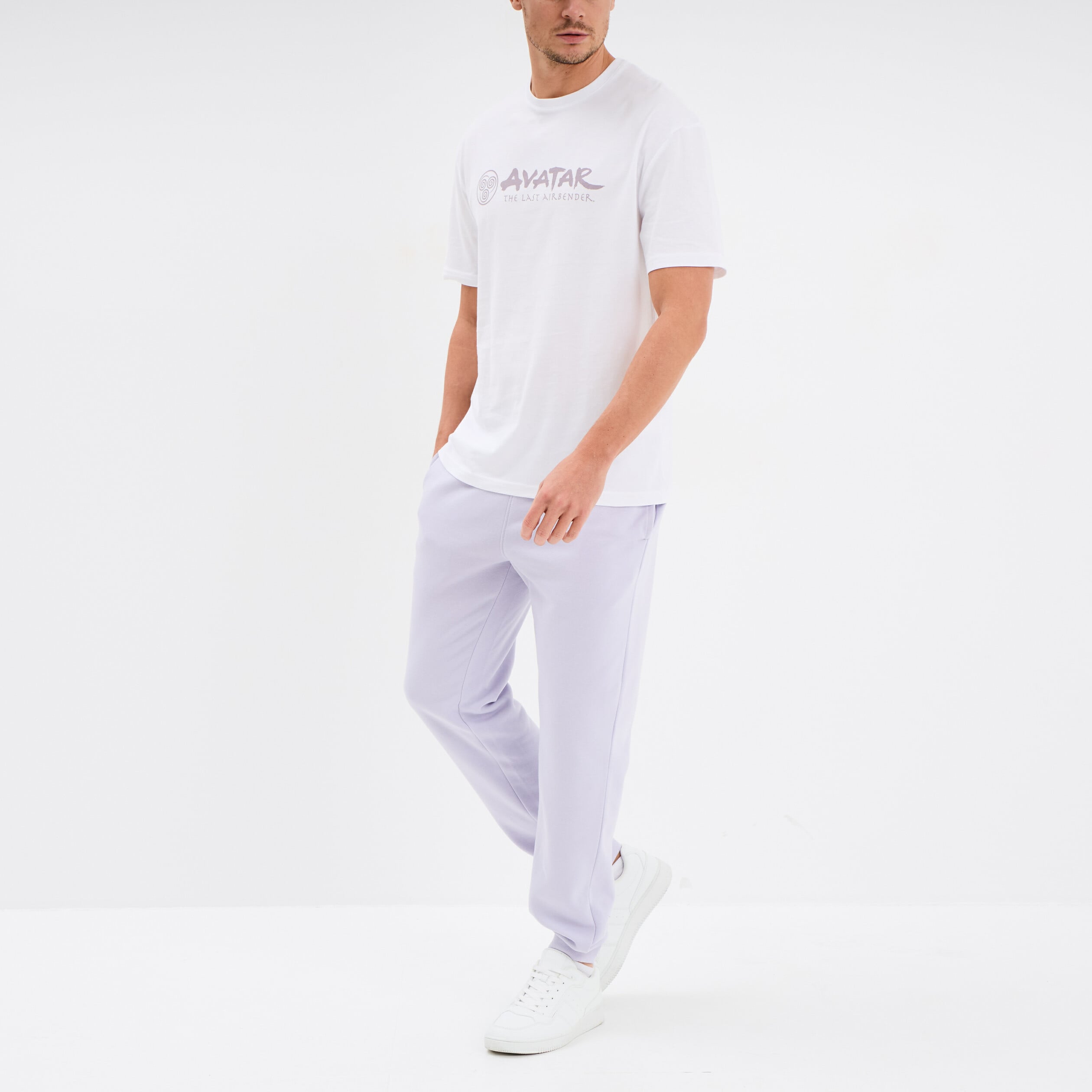 Pantalon jogging droit molleton parme homme