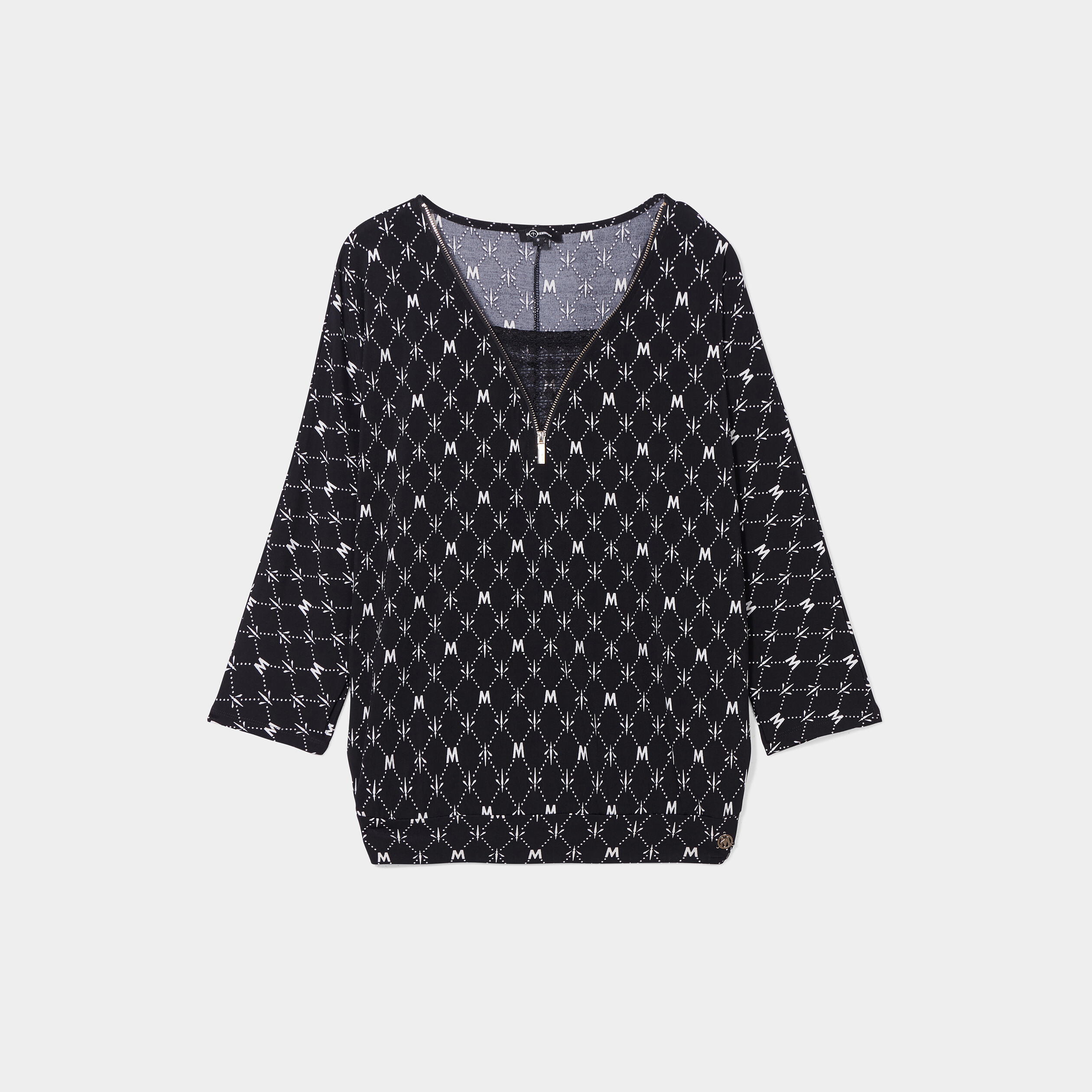 t shirt manches 34 noir femme T-shirt manches 3/4 noir femme