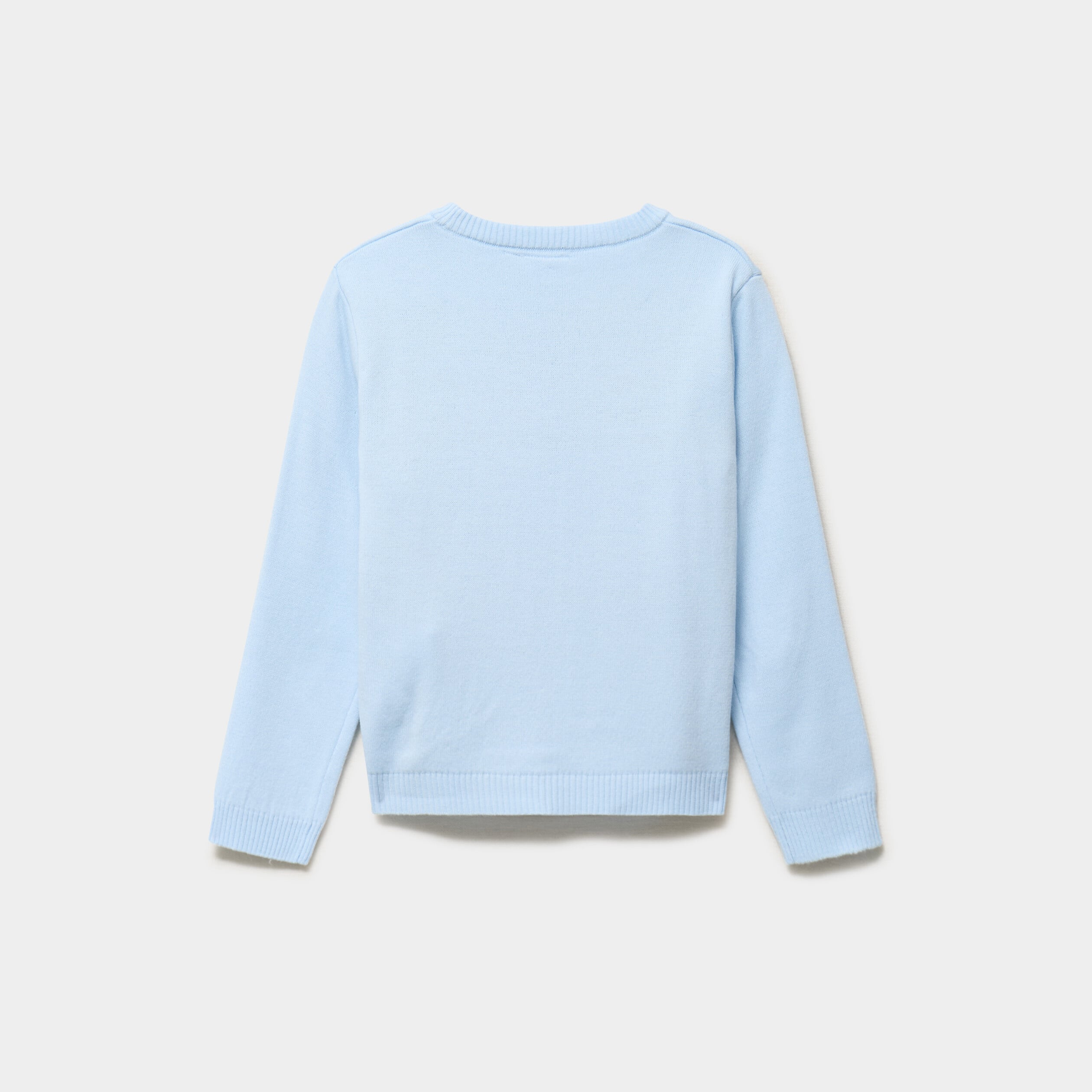 Pull col rond La reine des neiges bleu fille