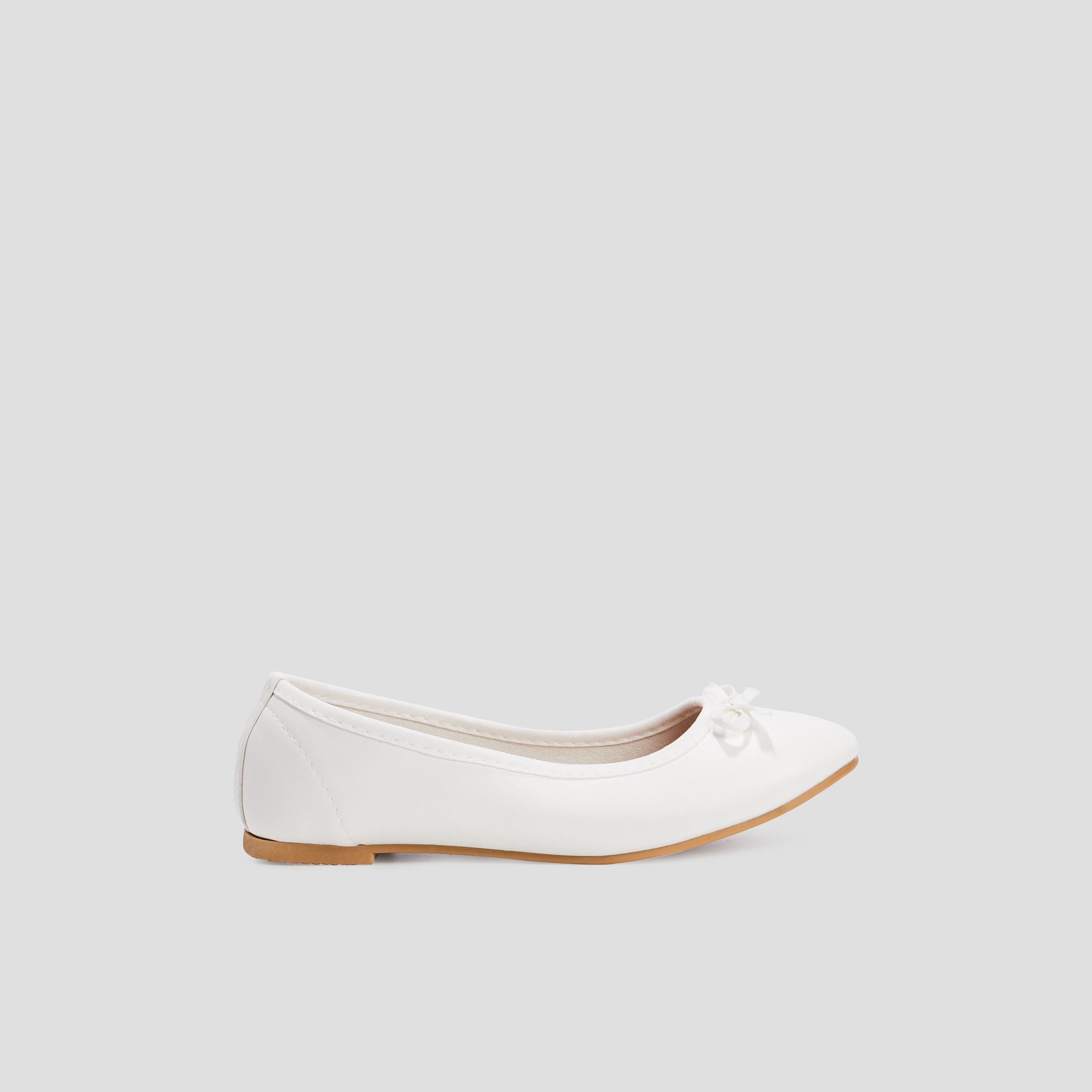 Ballerines &agrave; noeuds blanc fille