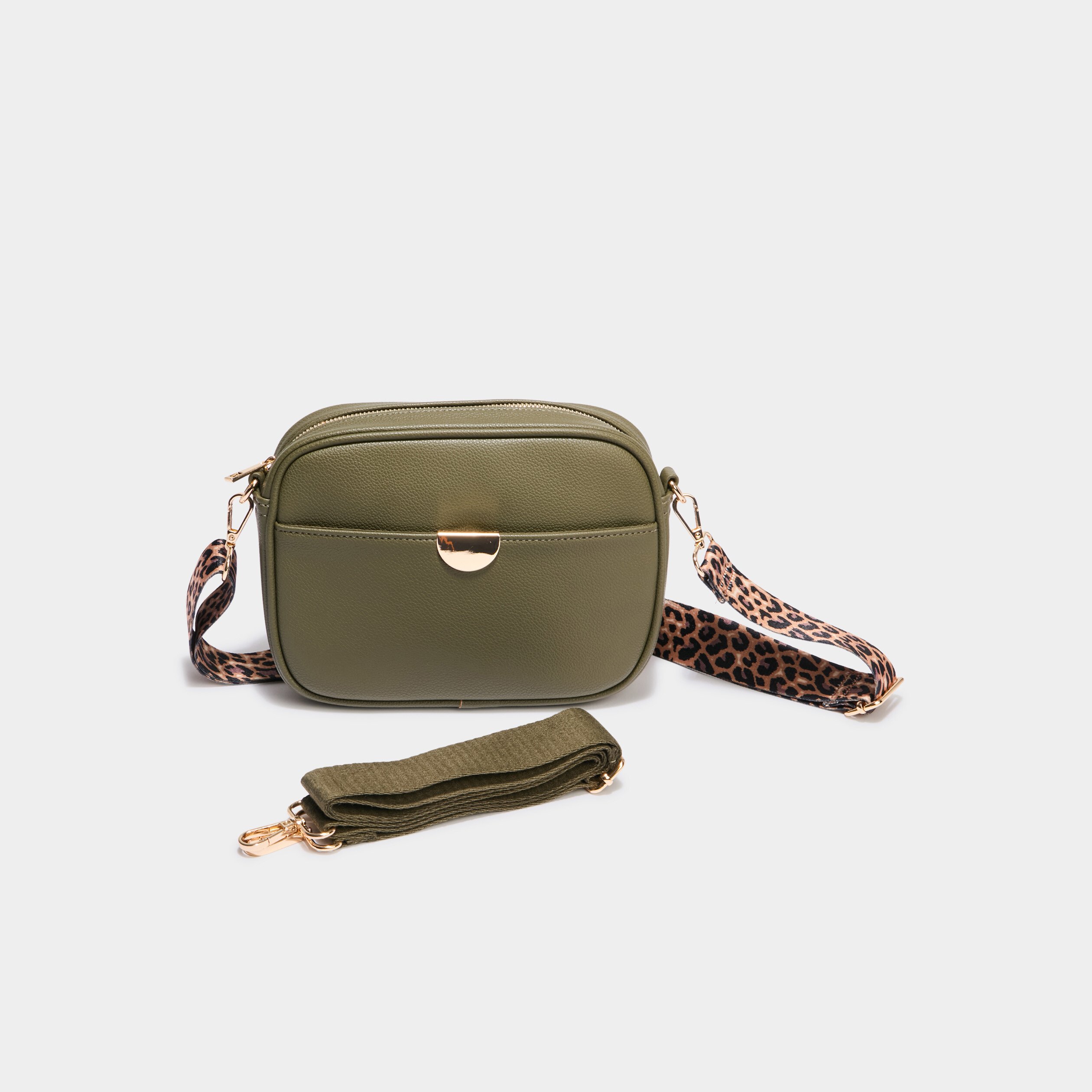 sac arrondi avec 2 bandoulieres vert kaki femme Sac arrondi avec 2 bandoulières vert kaki femme