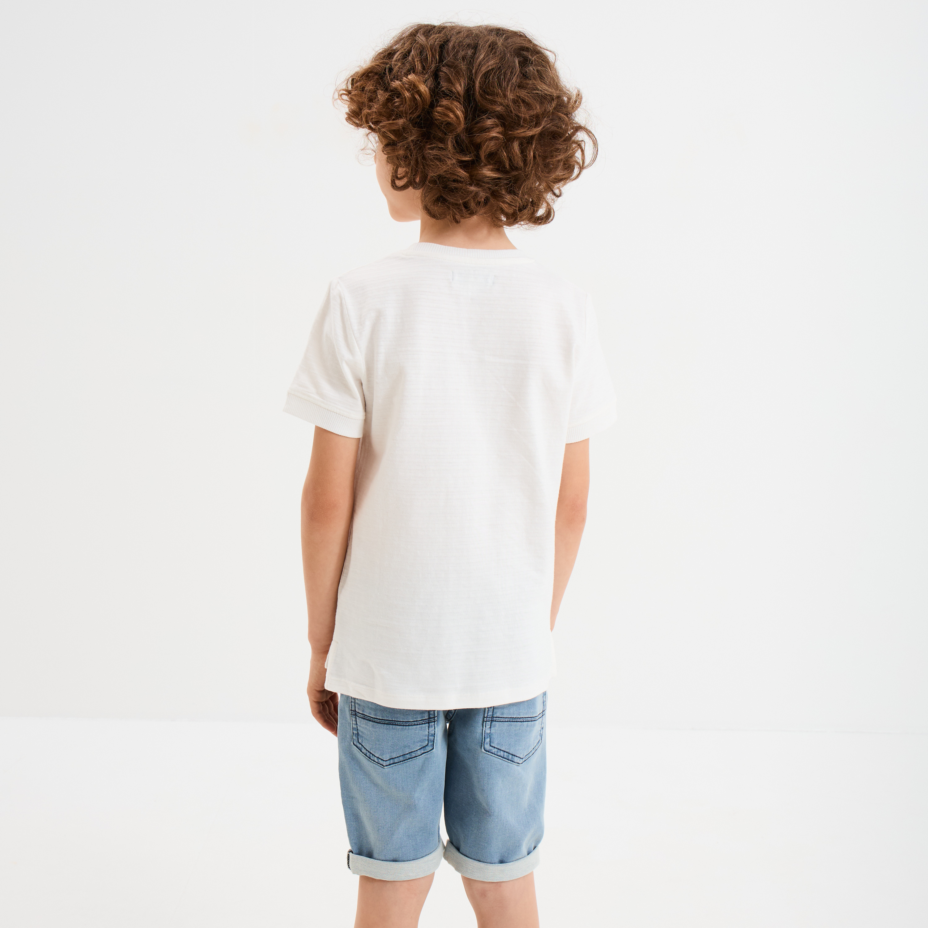 t shirt brode manches courtes coton blanc garcon T-shirt brodé manches courtes coton blanc garçon