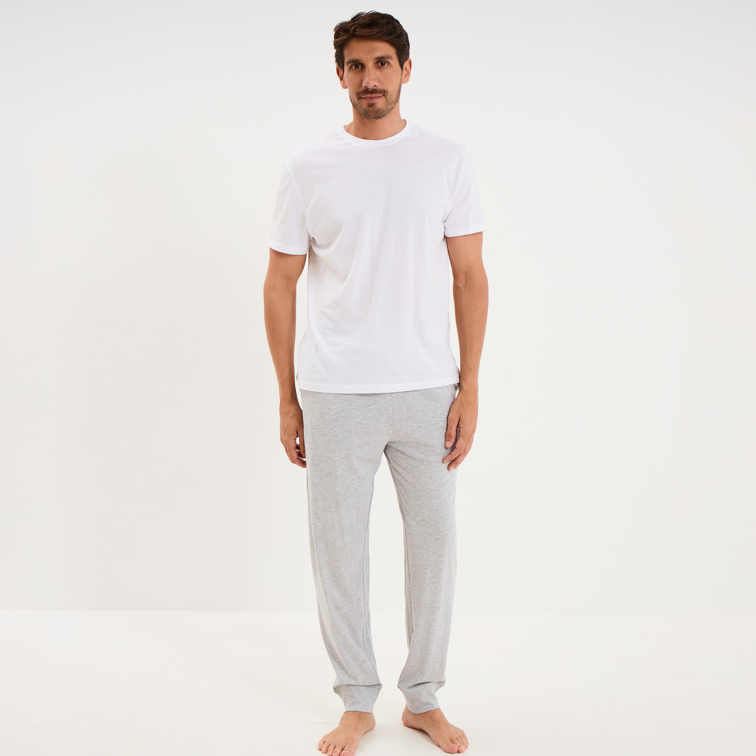 Lot 2 pantalons de pyjama coton gris homme