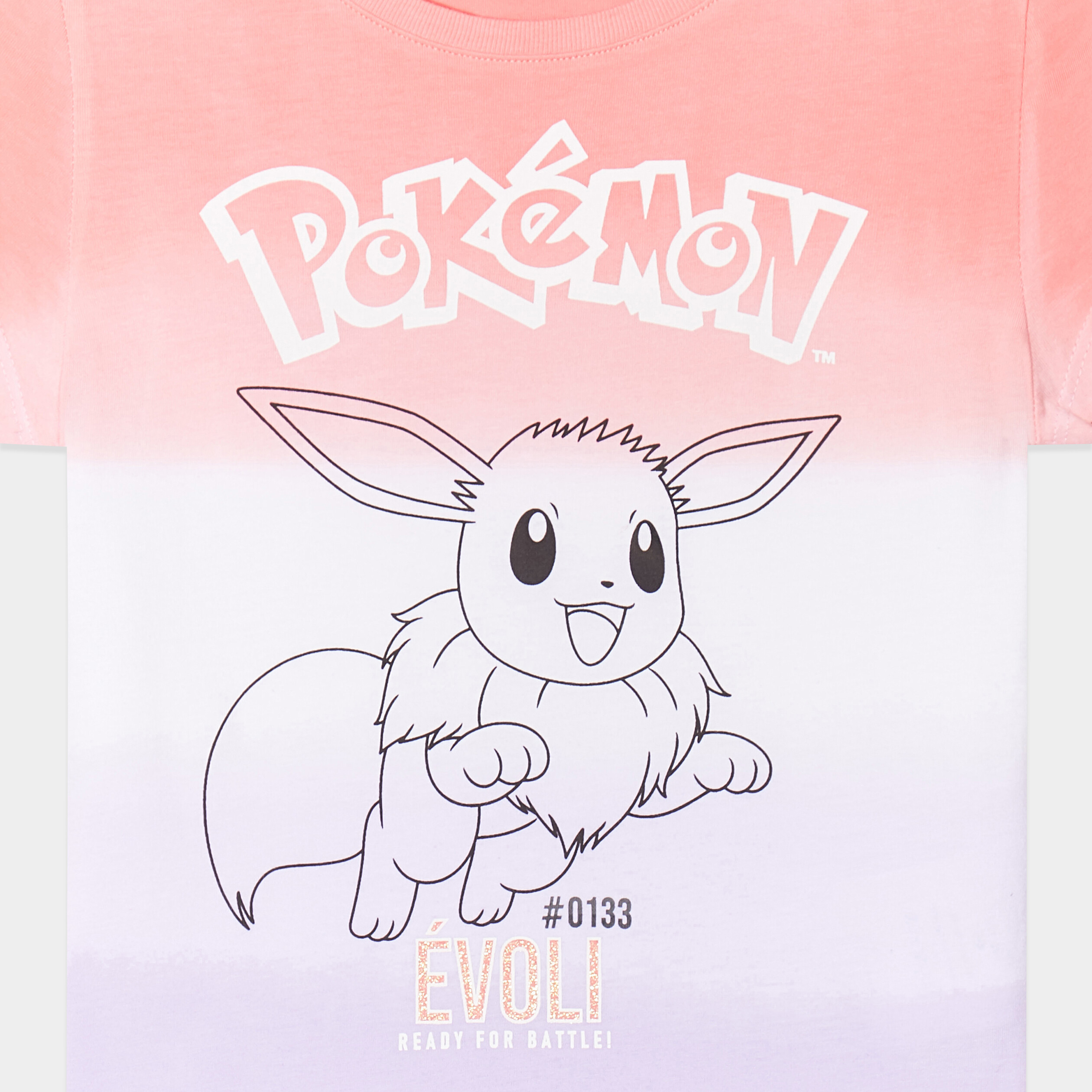 t shirt manches courtes pokemon evoli multicolore fille T-shirt manches courtes Pokémon Evoli multicolore fille