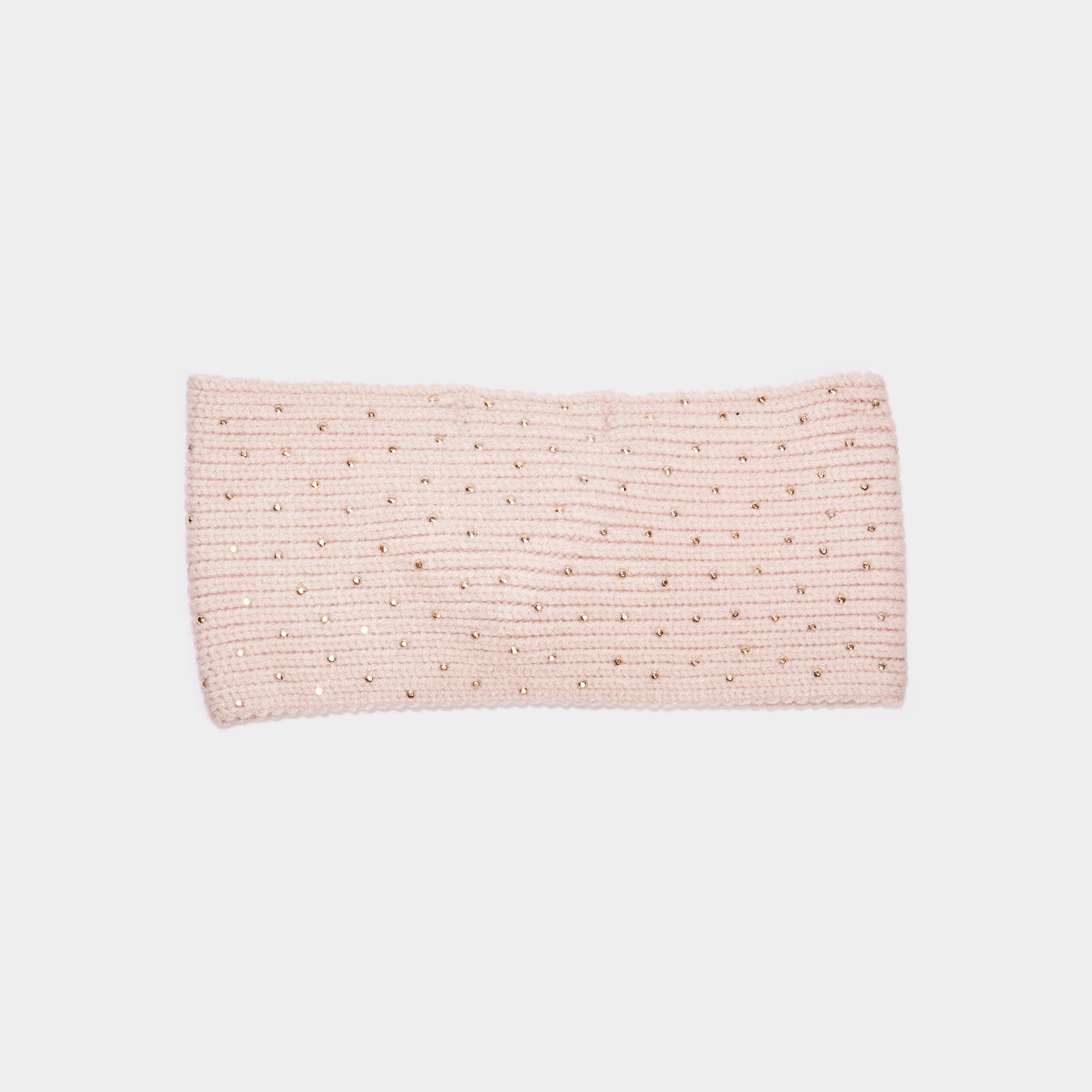 bandeau tricote avec strass sable femme Bandeau tricoté avec strass sable femme