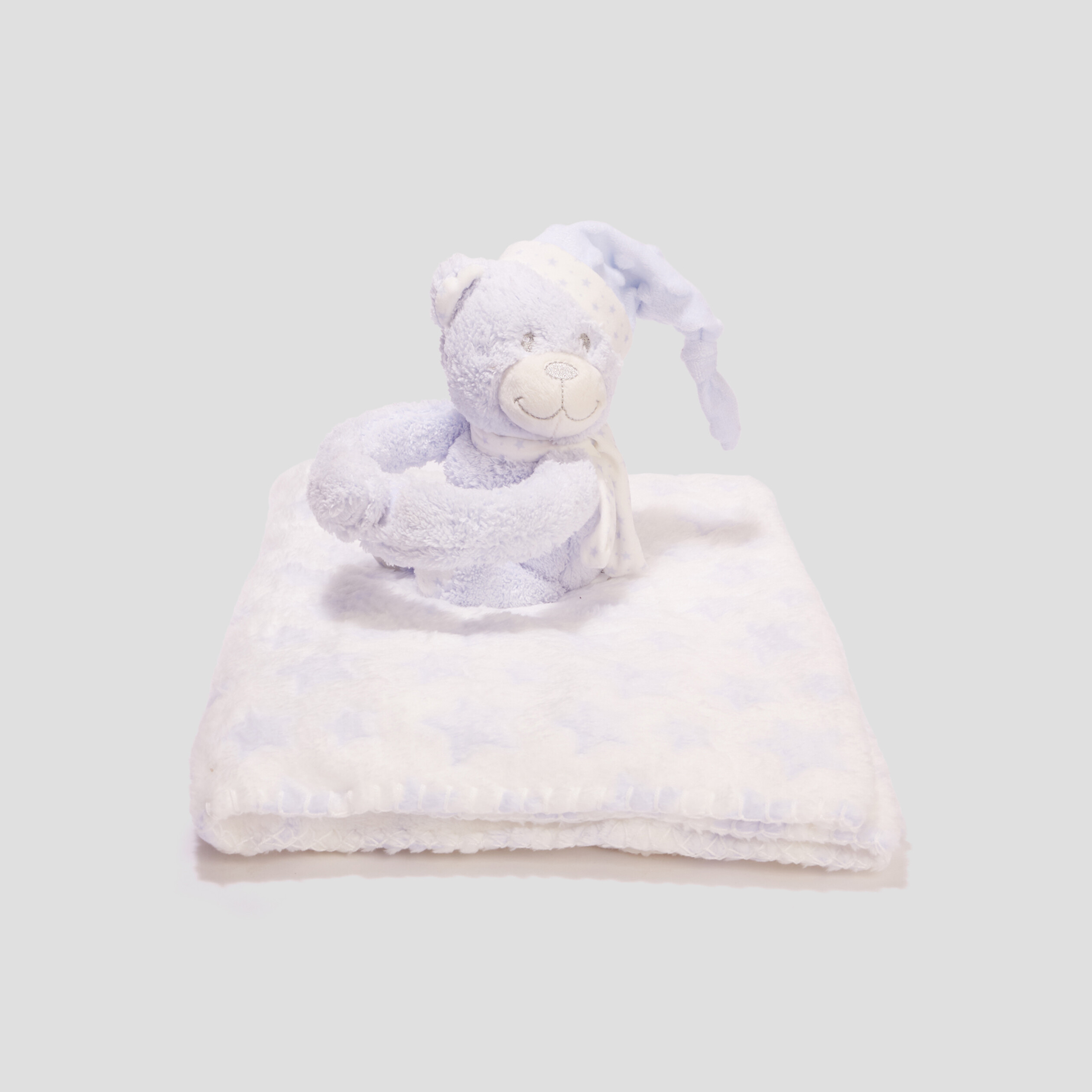 couverture avec doudou bleu ciel bebe Couverture avec doudou bleu ciel bébé