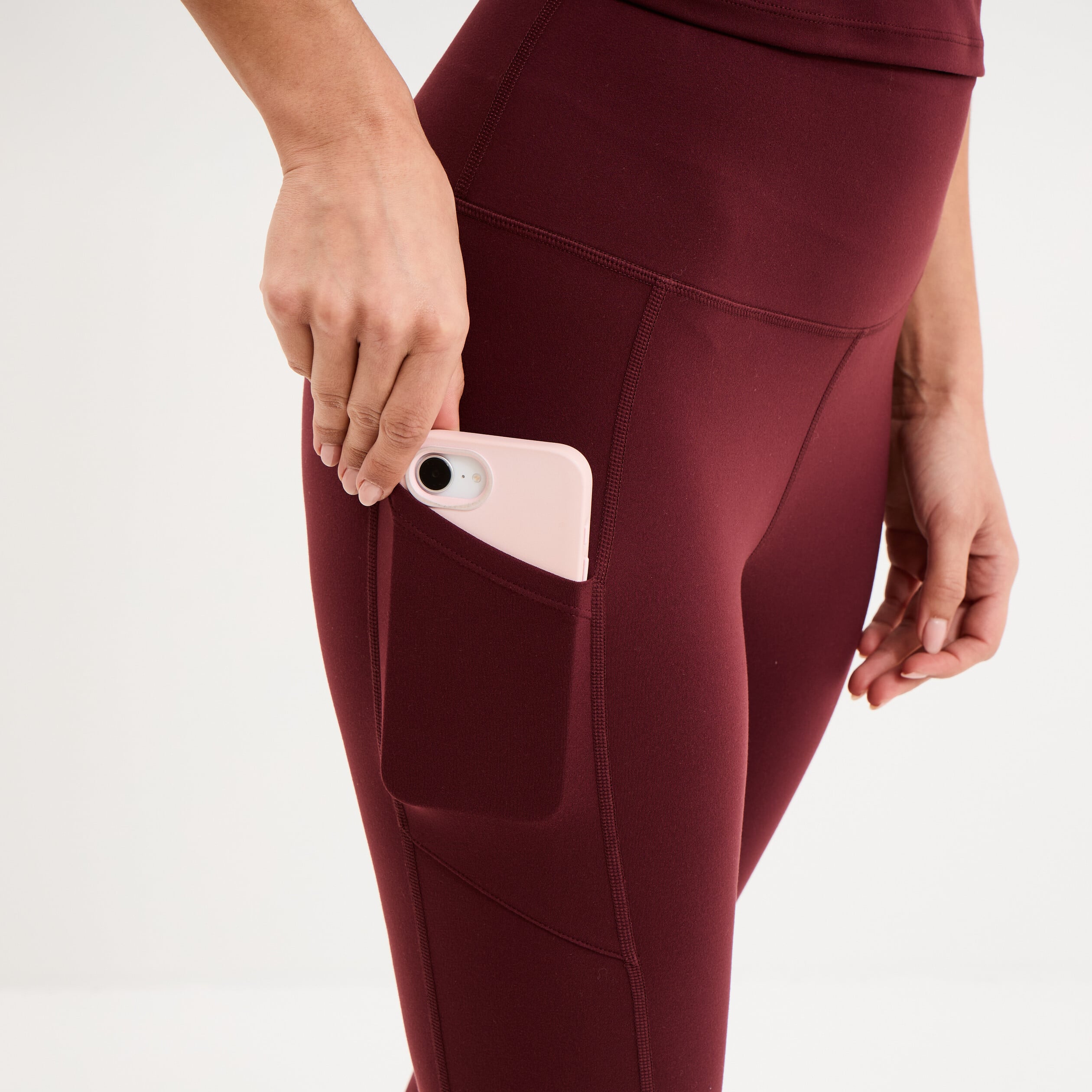 Legging de sport taille haute violet fonc&eacute; femme