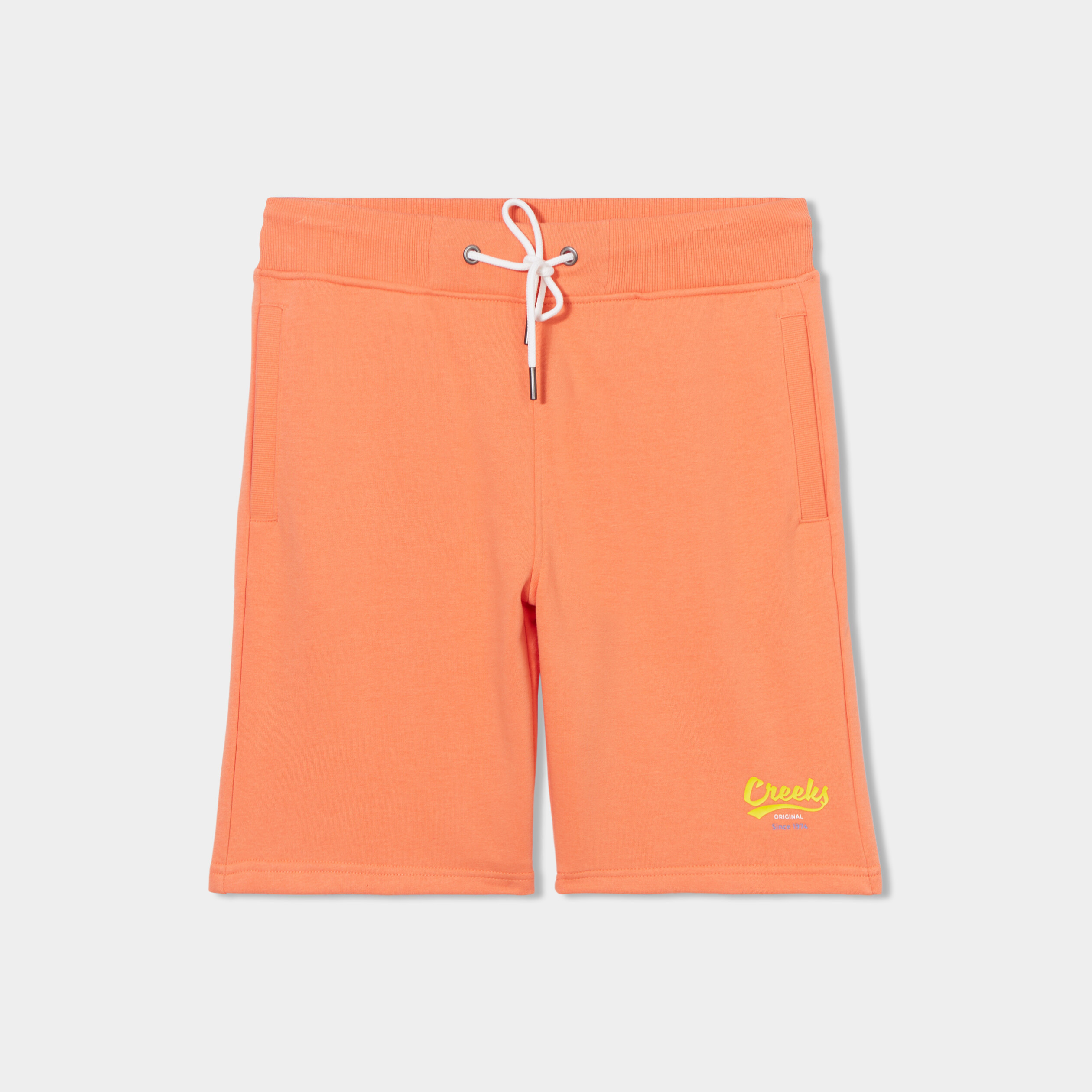 short de jogging droit a coulisse orange homme Short de jogging droit à coulisse orange homme