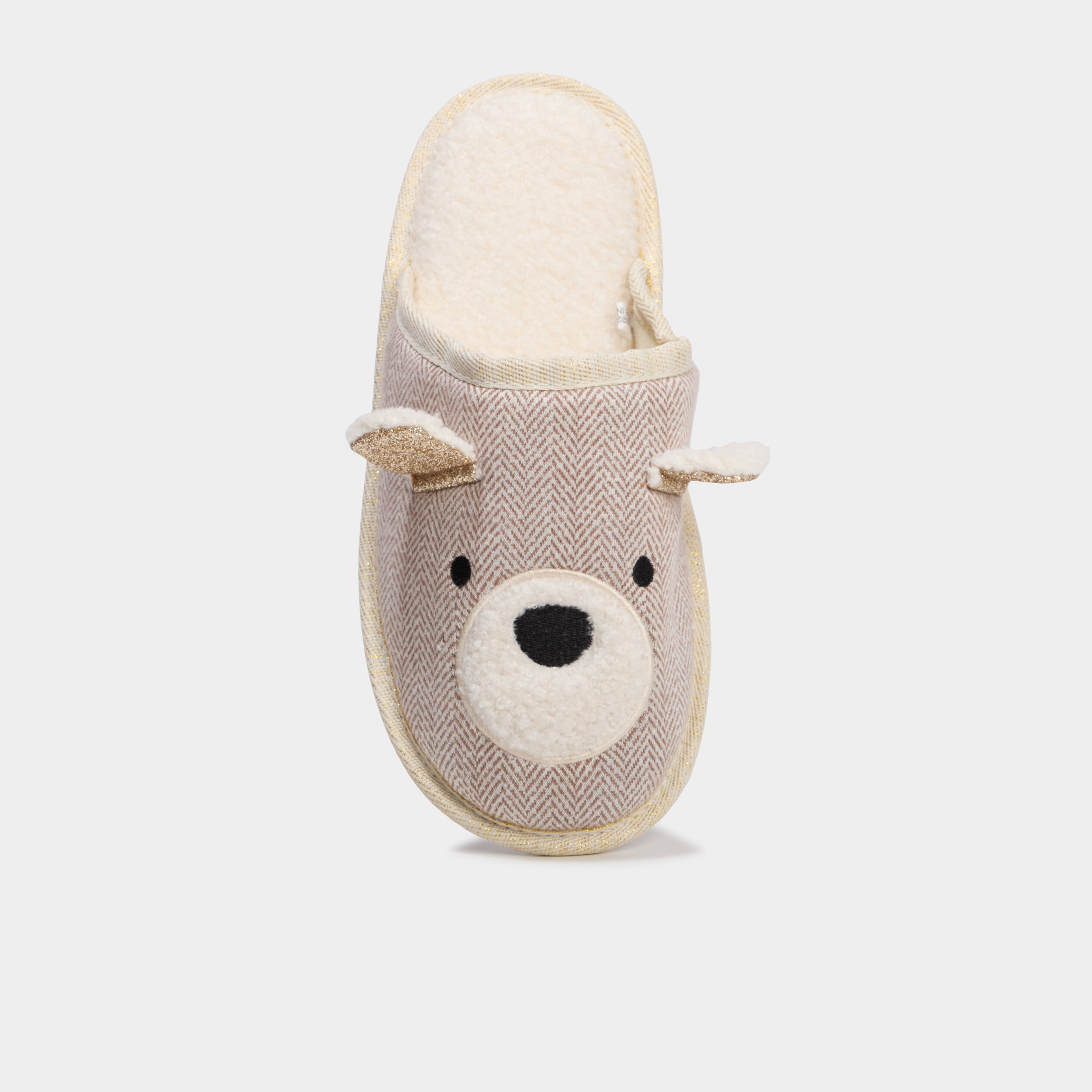 Chaussons mules doublure polaire sable femme
