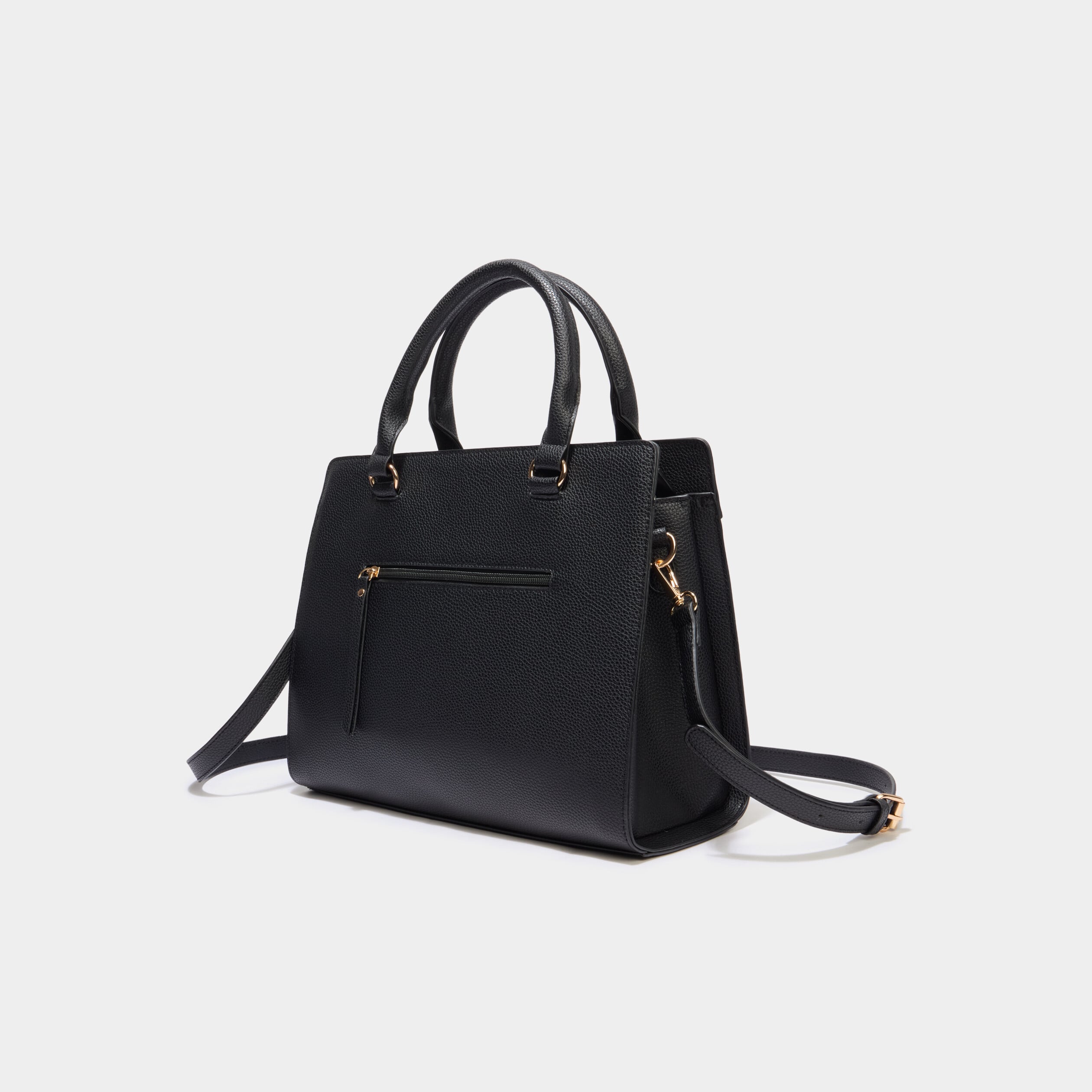 Sac &agrave; main avec boucle devant noir femme