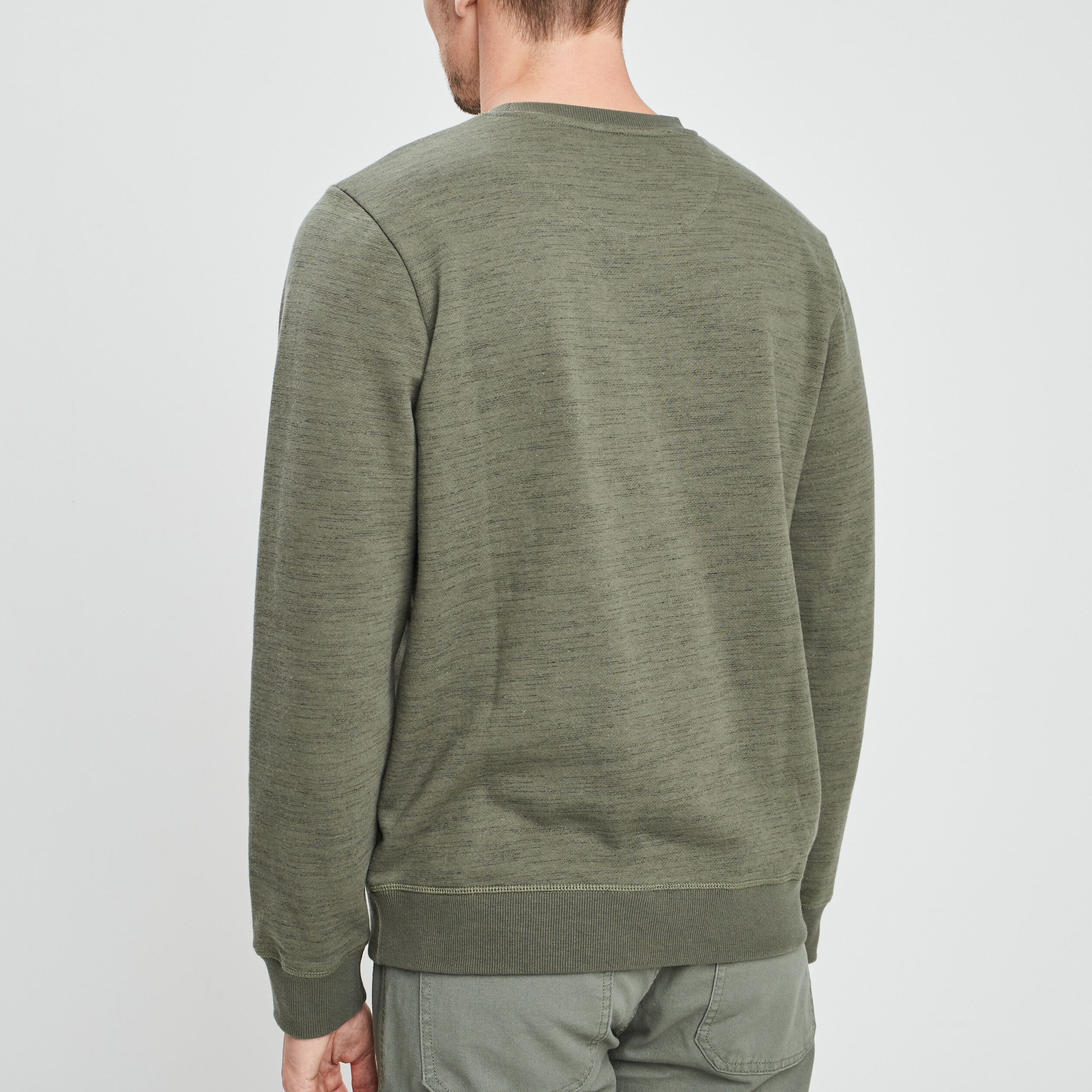 sweat a col rond vert kaki homme Sweat à col rond vert kaki homme