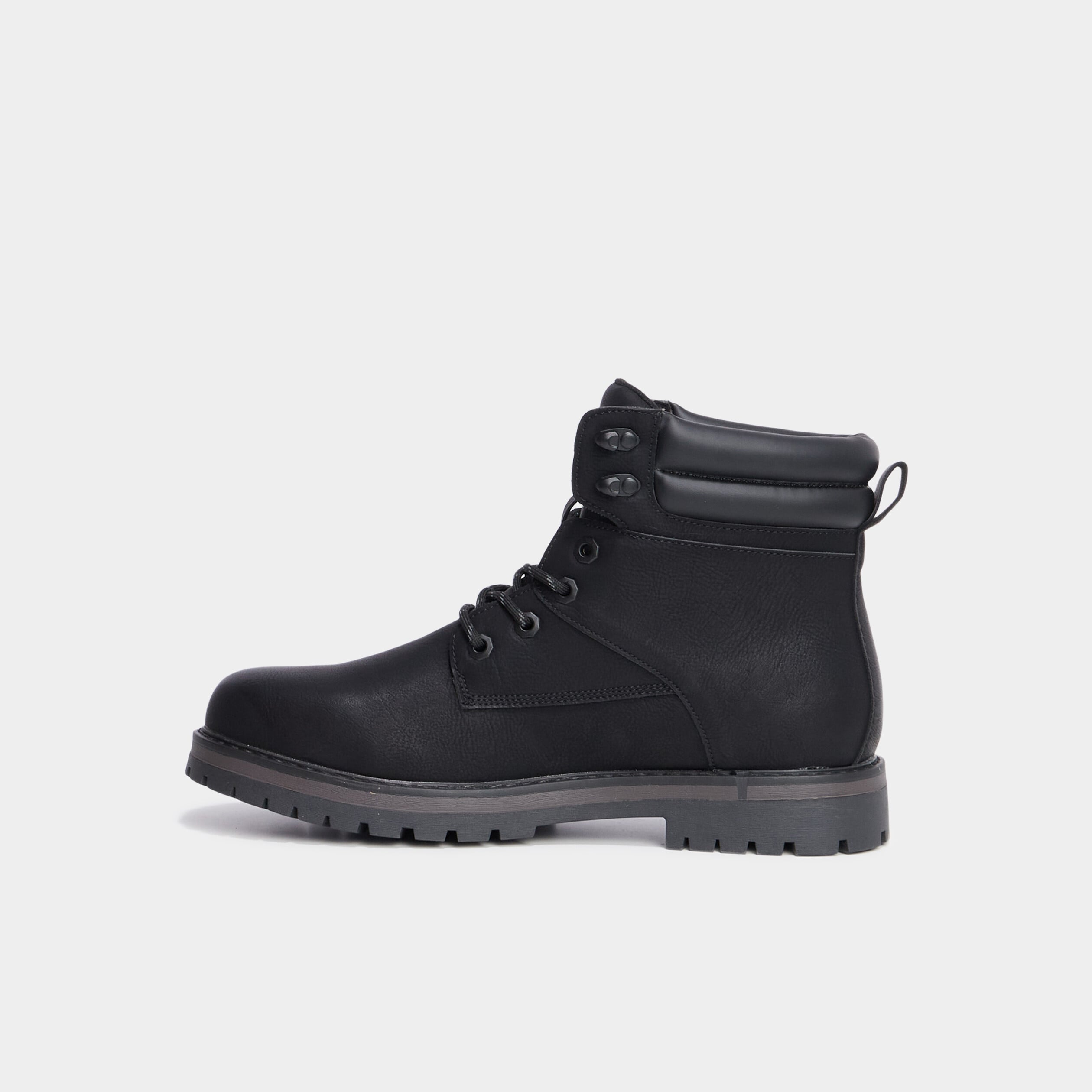 Bottines &agrave; bout rond lacets noir homme