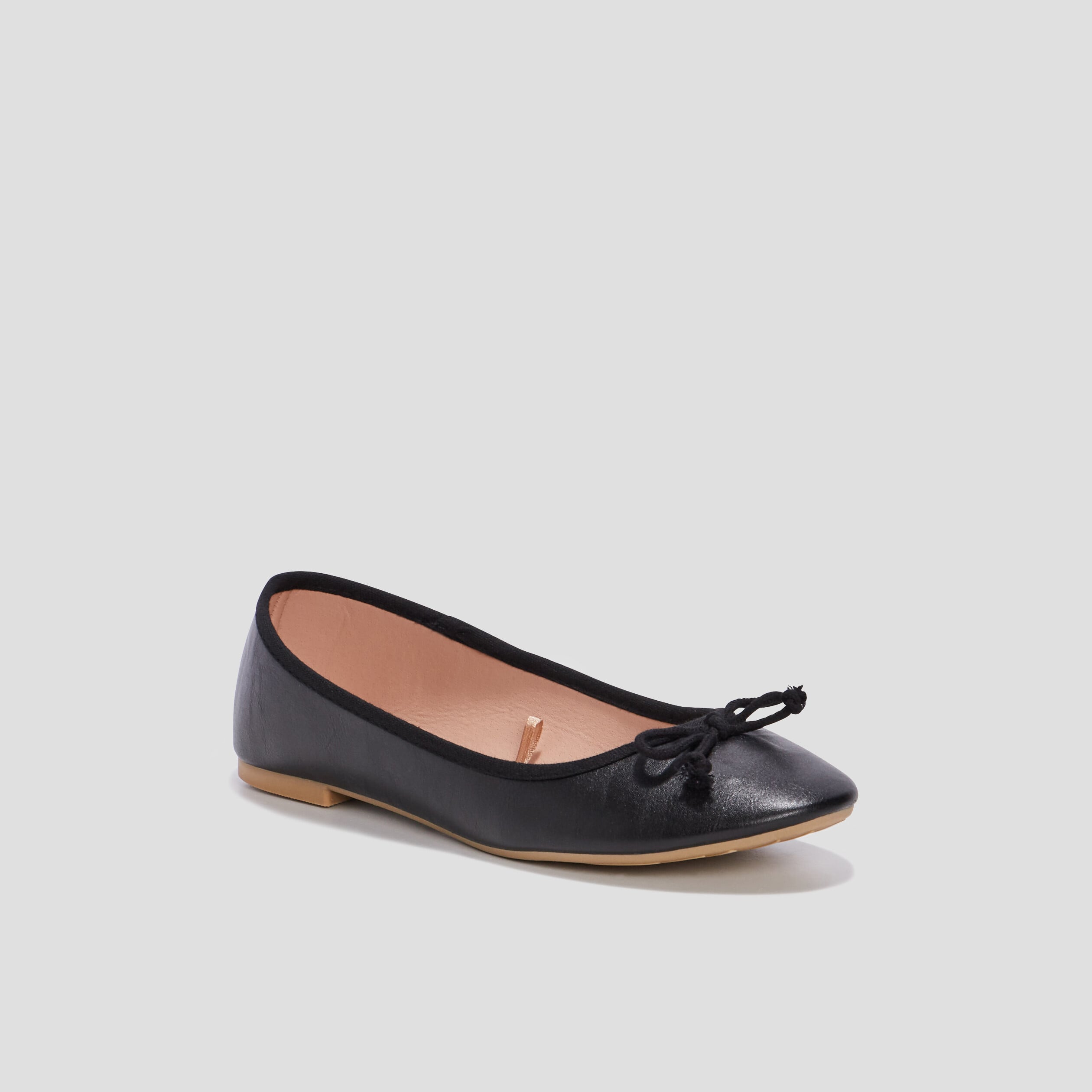 Ballerines plates avec noeuds noir femme