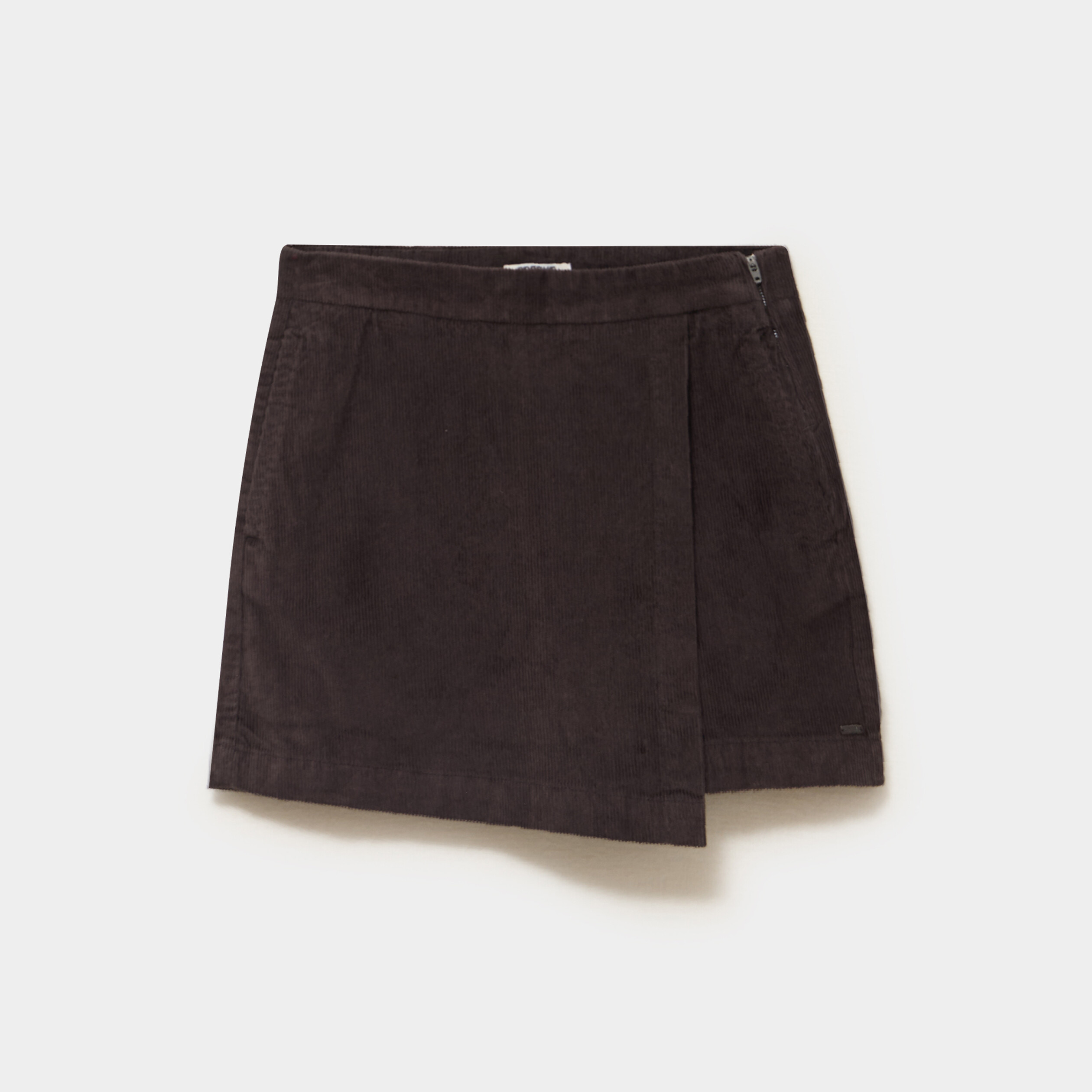 Jupe-short effet velours coton marron foncé femme | La Halle