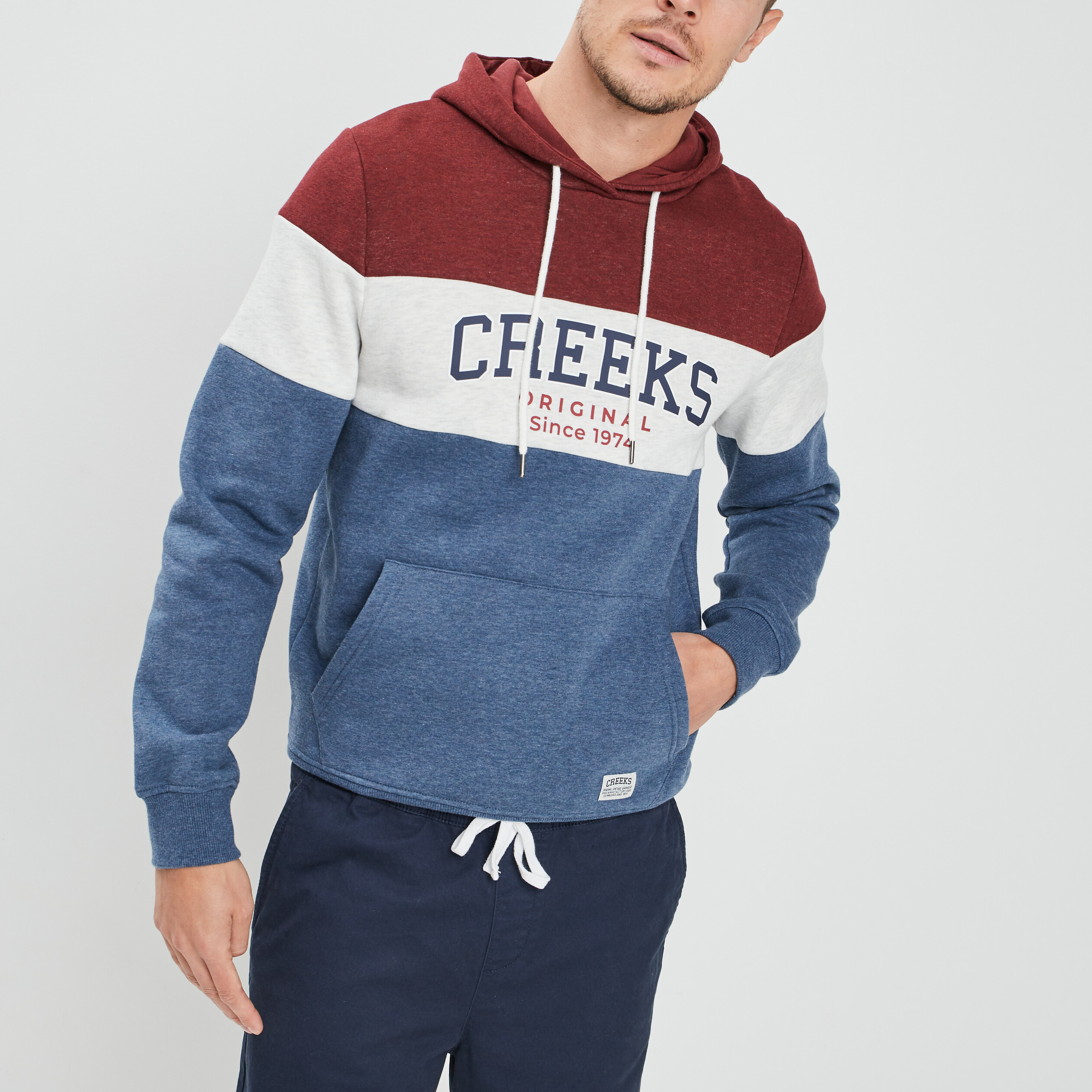sweat a capuche hoodie creeks bordeaux homme Sweat à capuche hoodie Creeks bordeaux homme
