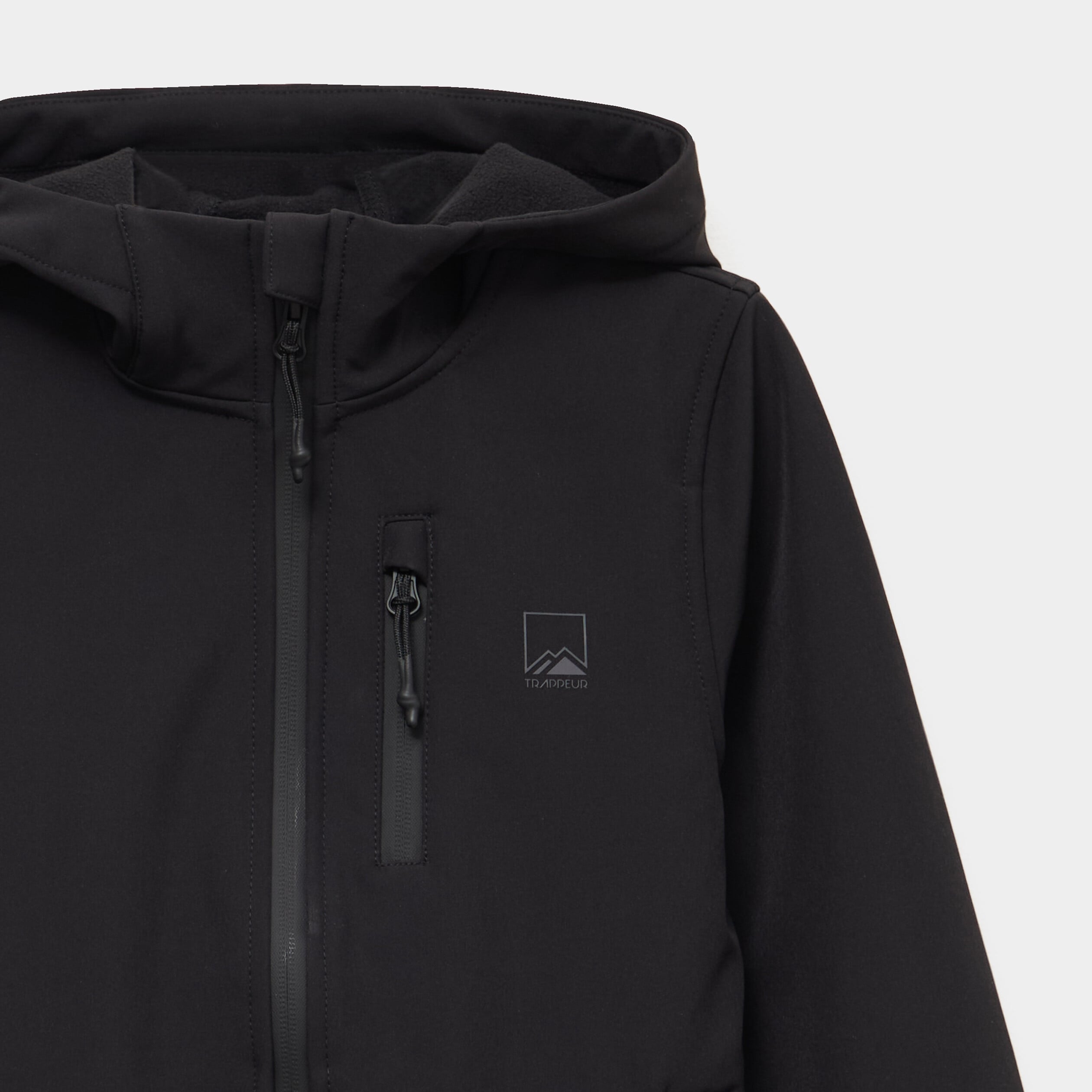 Blouson d&eacute;perlant fourr&eacute; &agrave; capuche noir gar&ccedil;on