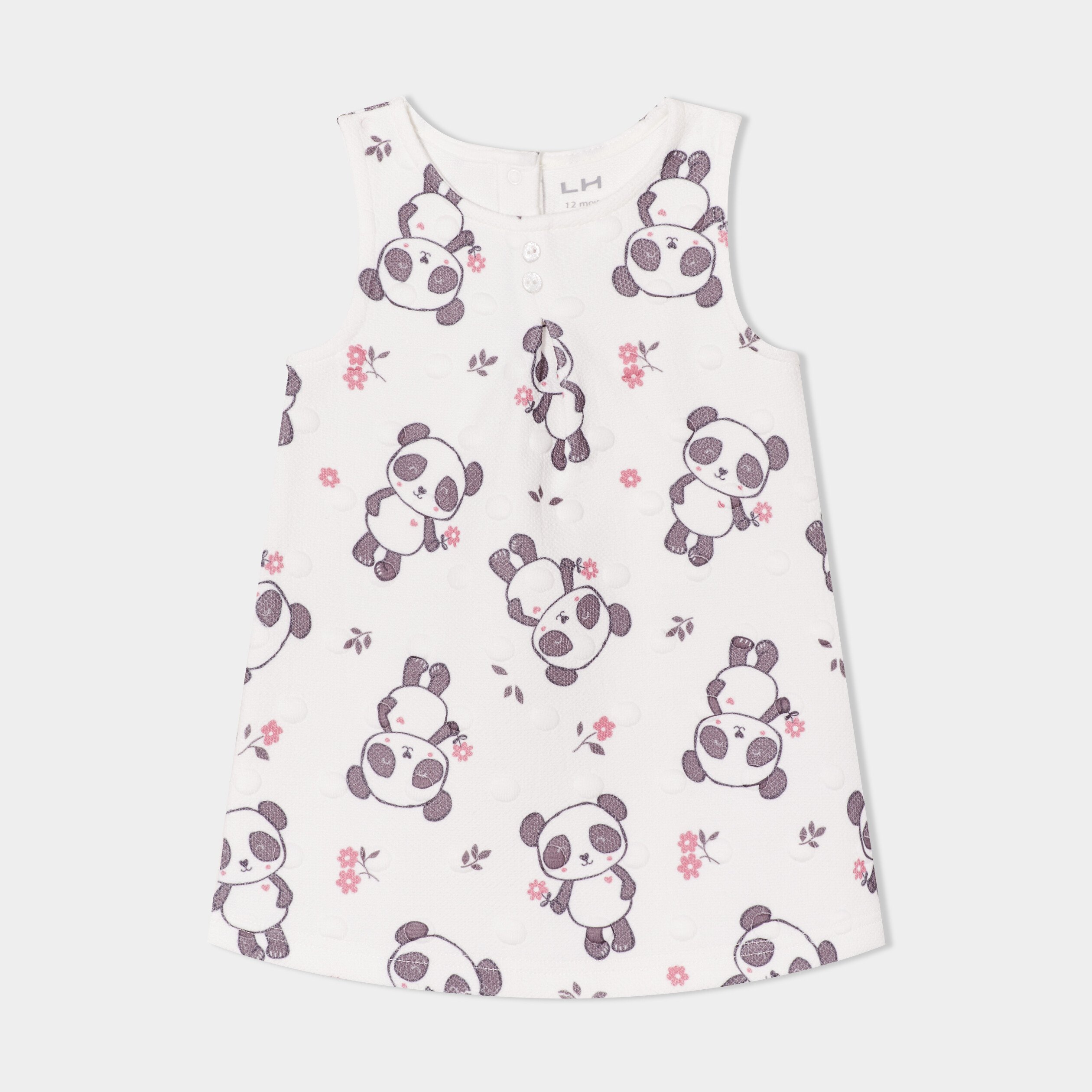 Robe chasuble embossee ecru bebe fille La Halle