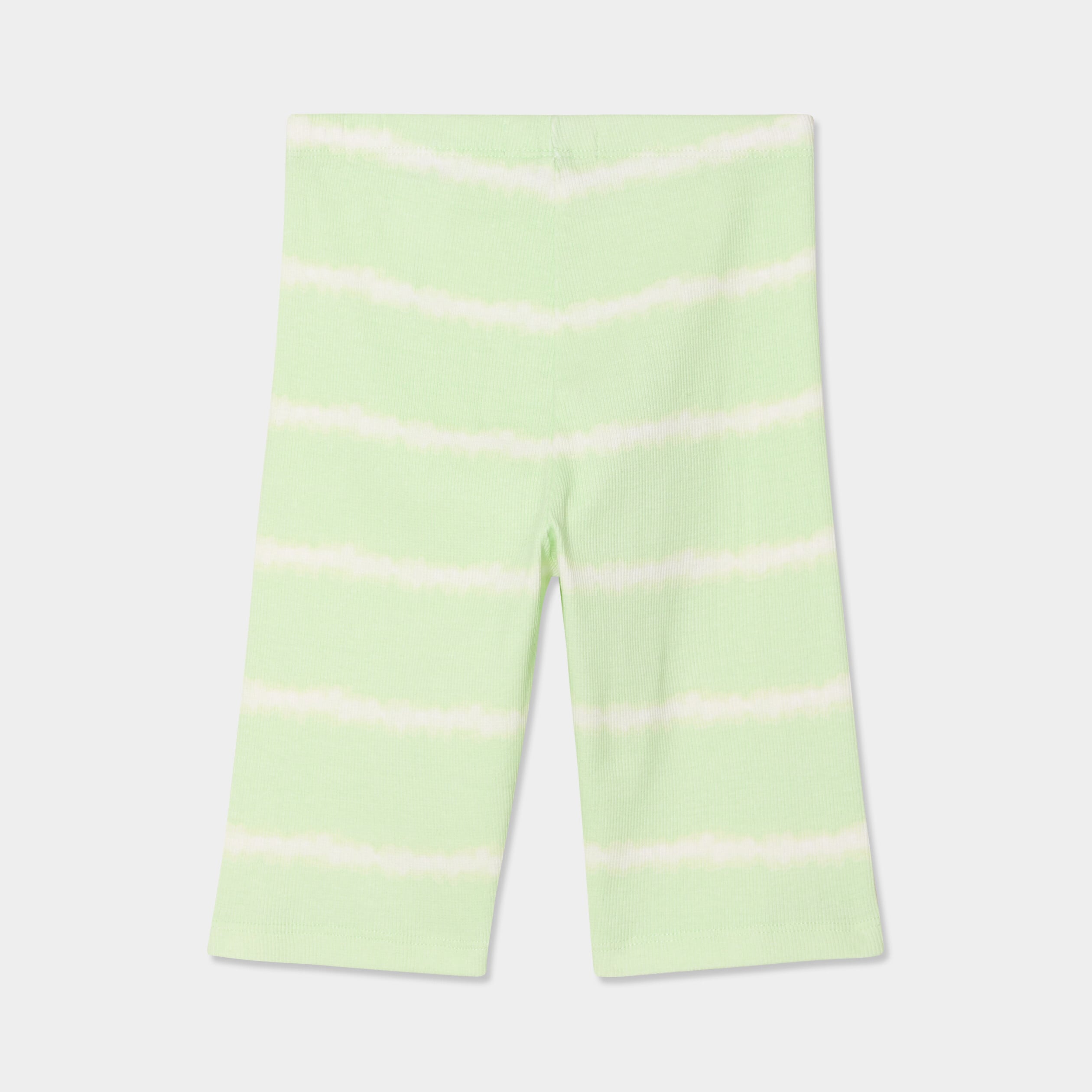 Short cycliste c&ocirc;tel&eacute; coton vert anis fille