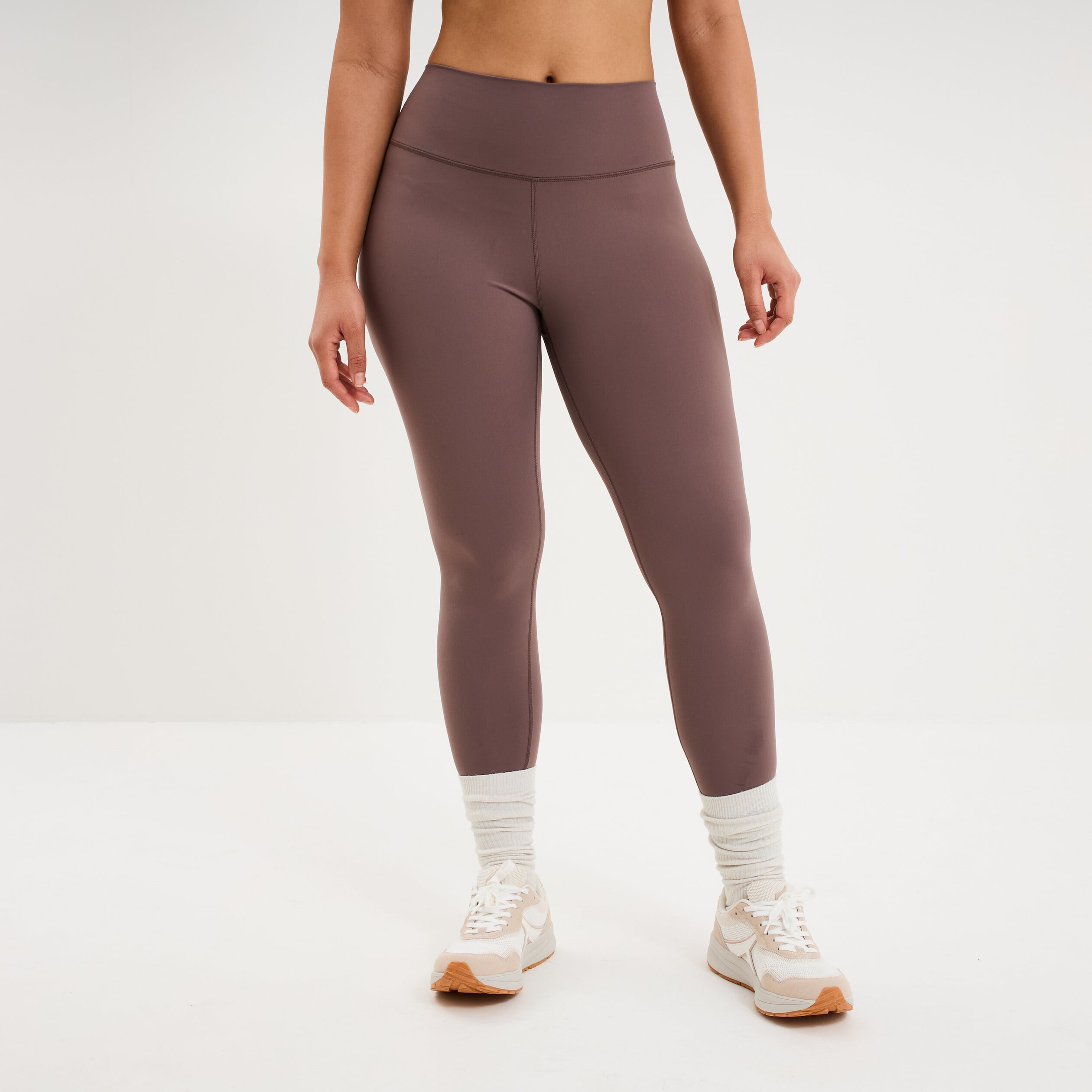Legging de sport gainant taille haute mauve femme