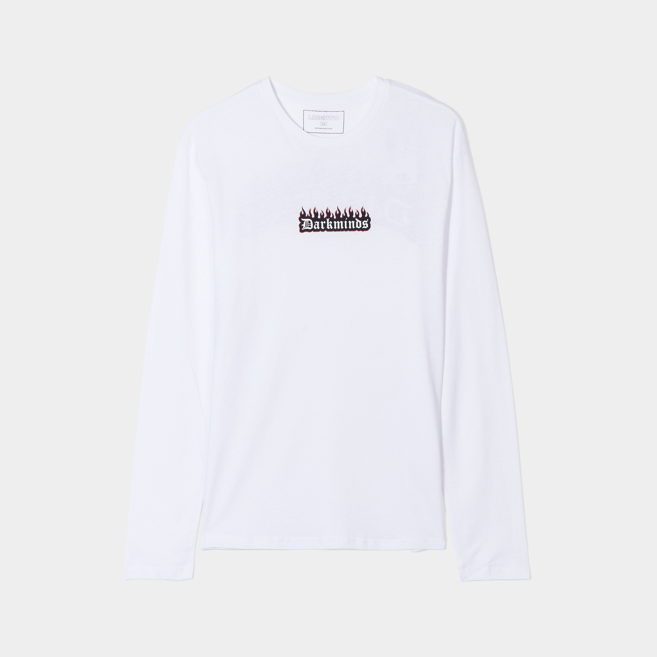 t shirt col rond manches longues liberto blanc homme T-shirt col rond manches longues Liberto blanc homme