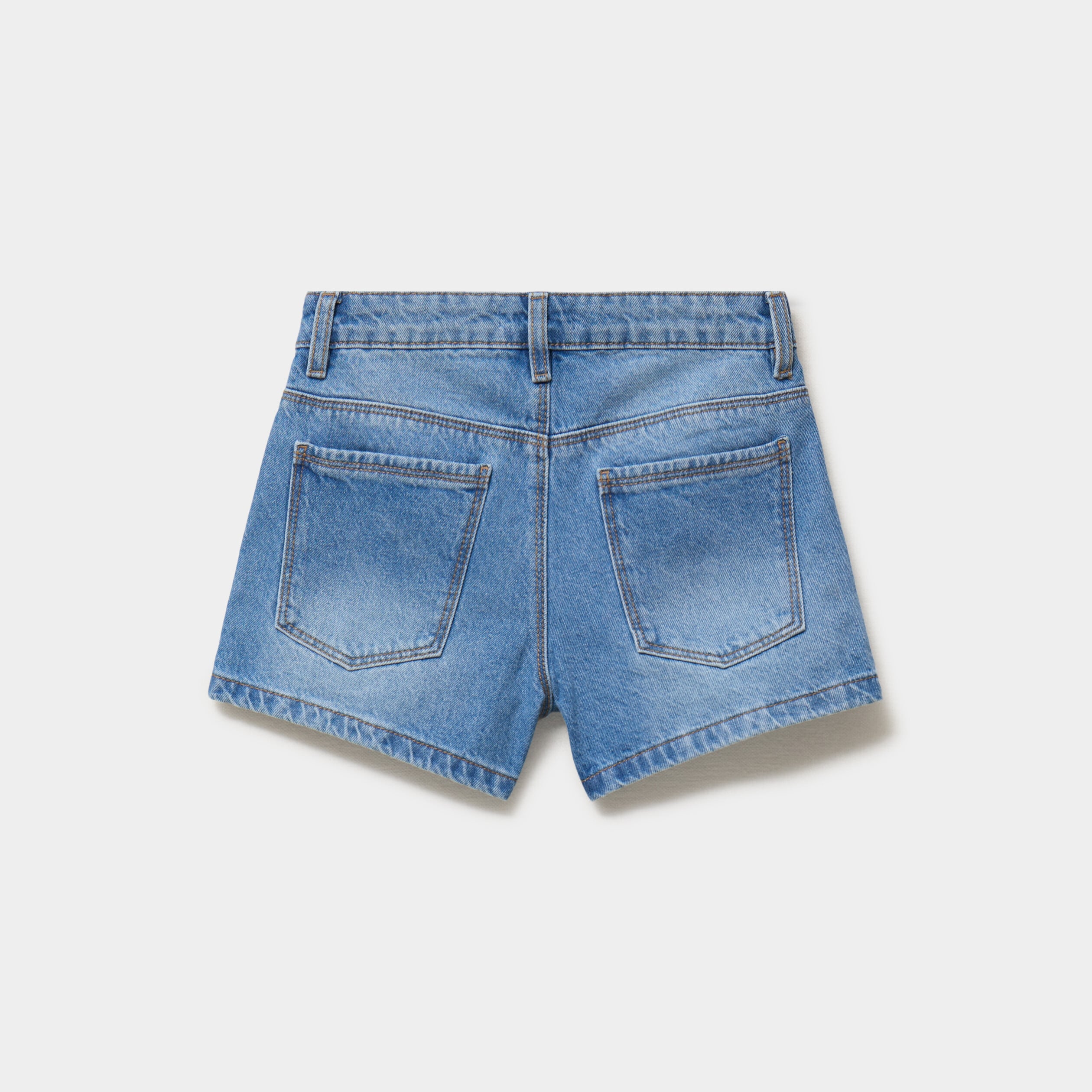 Short en jean taille ajustable coton denim stone fille