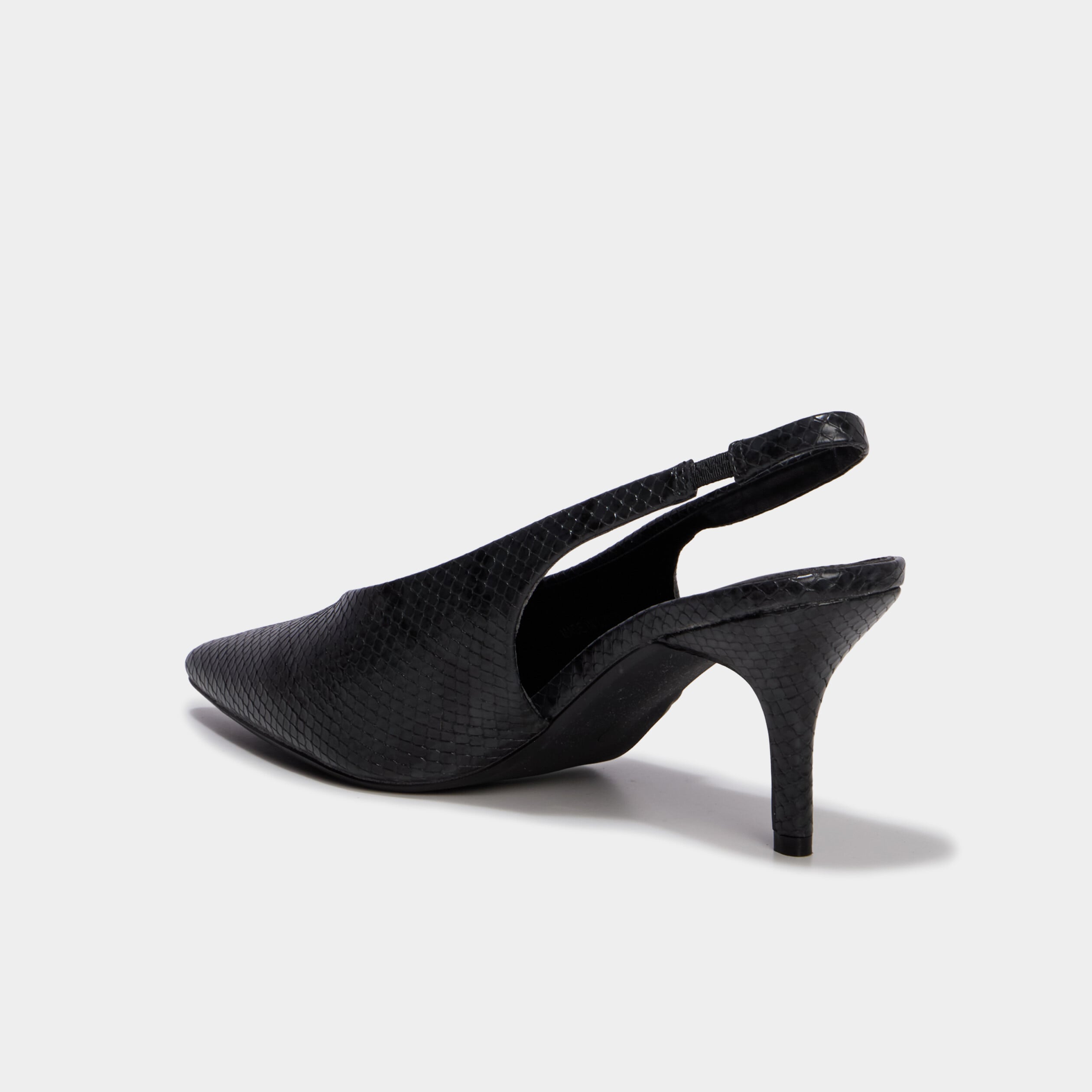 Escarpins slingback &agrave; talons aiguilles noir femme