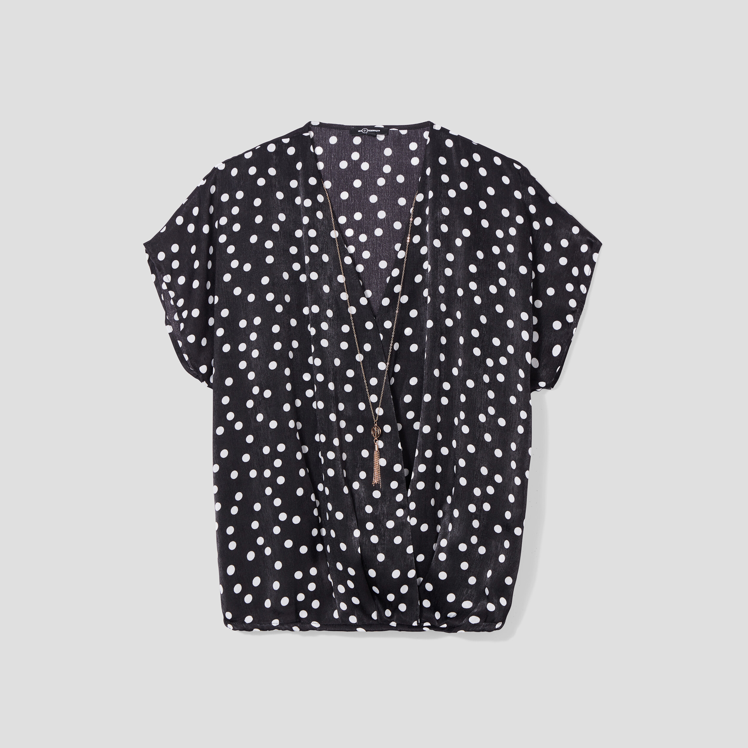 blouse bijoux col en v manches courtes noir femme Blouse bijoux col en V manches courtes noir femme
