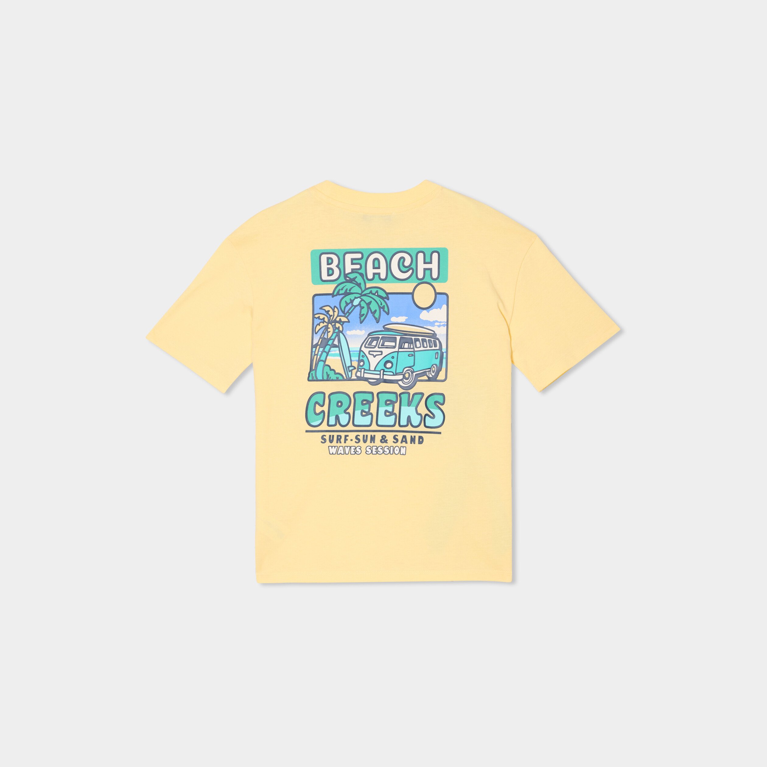 t shirt manches courtes coton jaune clair garcon T-shirt manches courtes coton jaune clair garçon