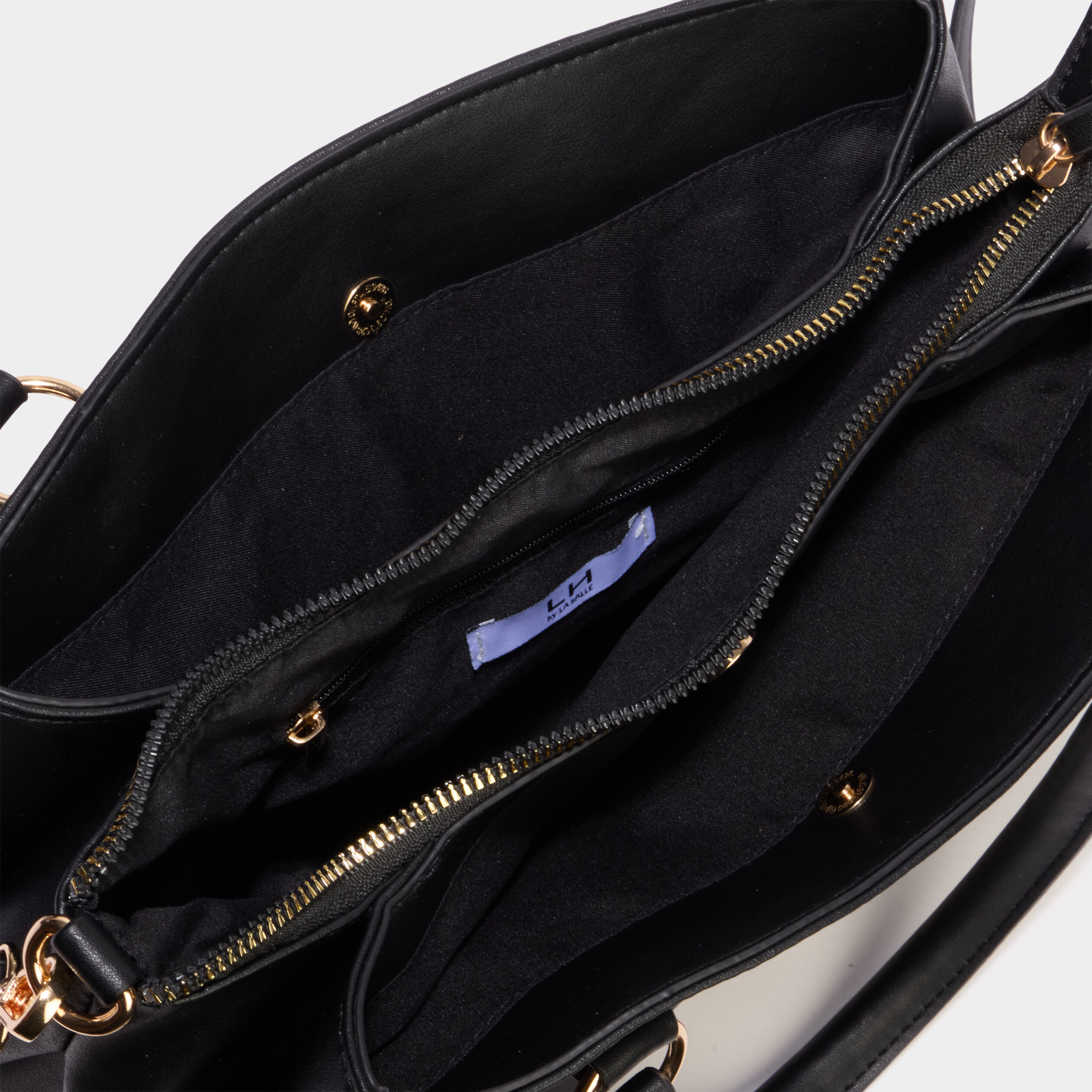 Sac &agrave; main bandouli&egrave;re amovible 3 poches noir femme