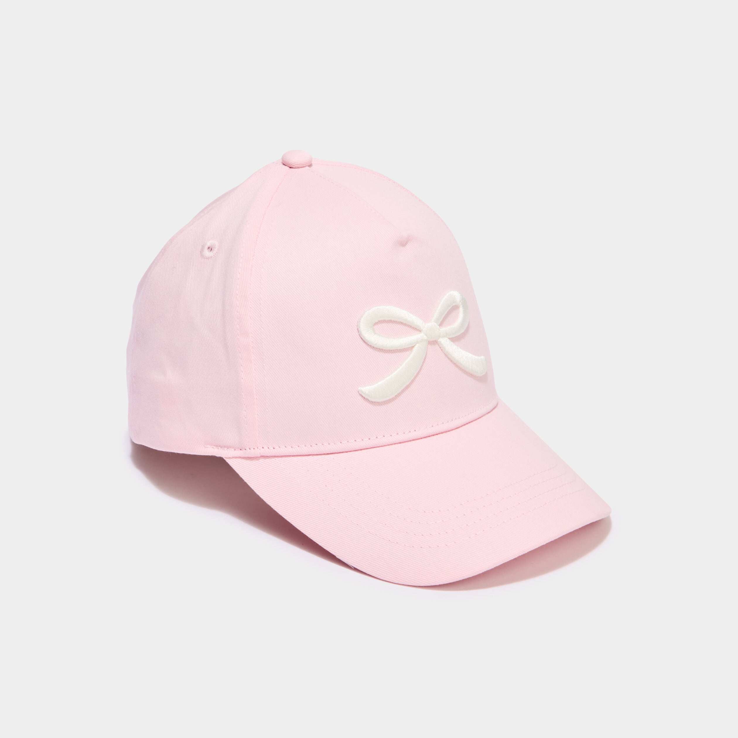 Casquette brod&eacute;e ajustable coton rose fille