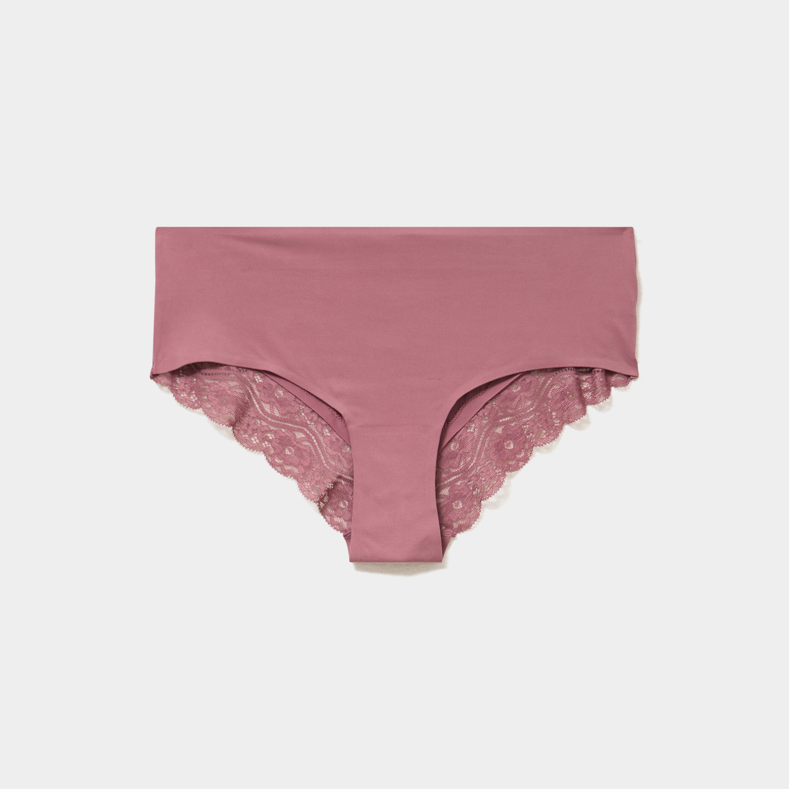 Shorty invisible &agrave; dentelle vieux rose femme